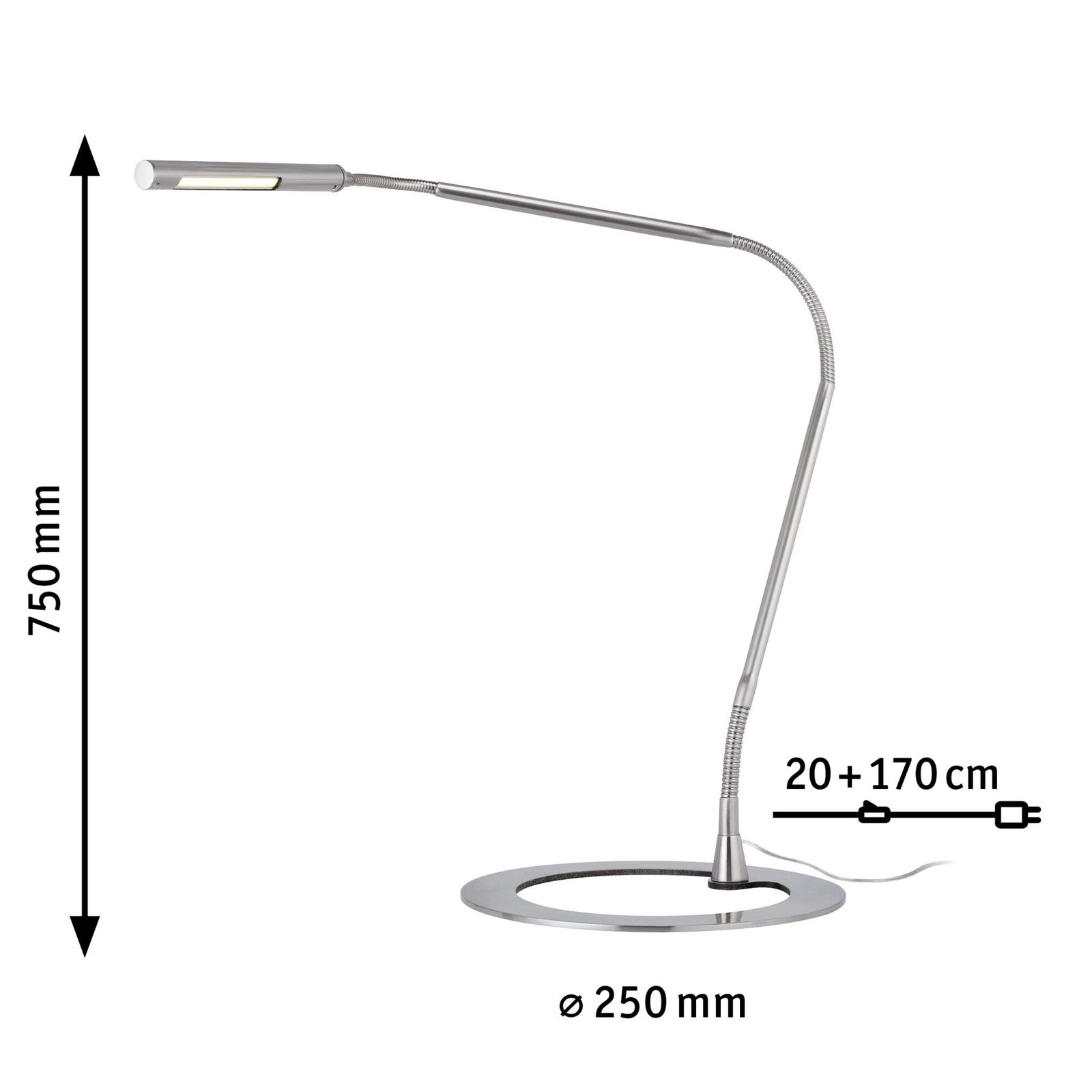 Plaza Stolová Lampa Brushed Iron - Paulmann
