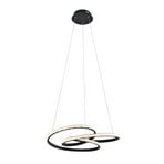 Berlin LED pendant light, black, circular