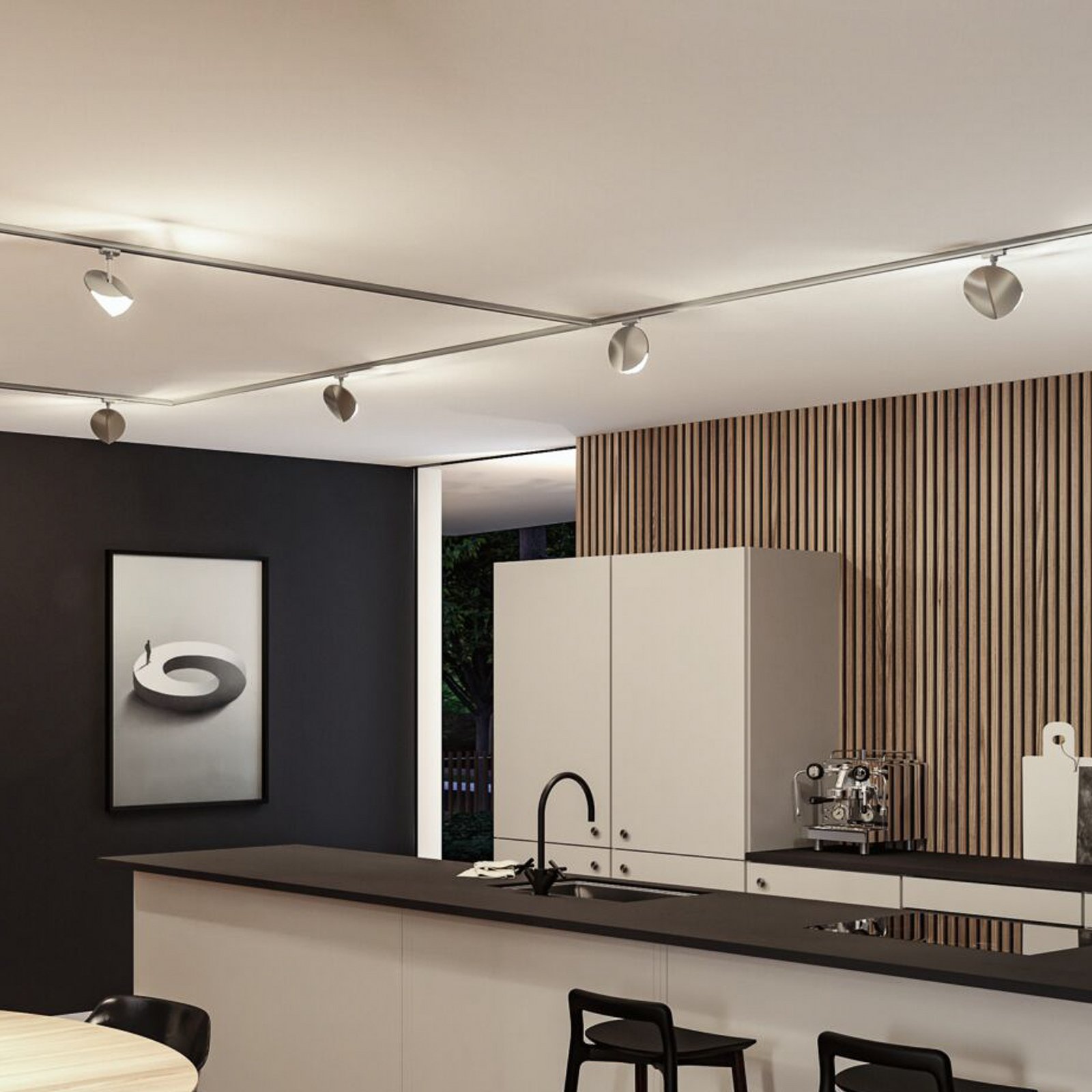 Paulmann URail track spotlight Alejandro chrome 4,000K dimmable