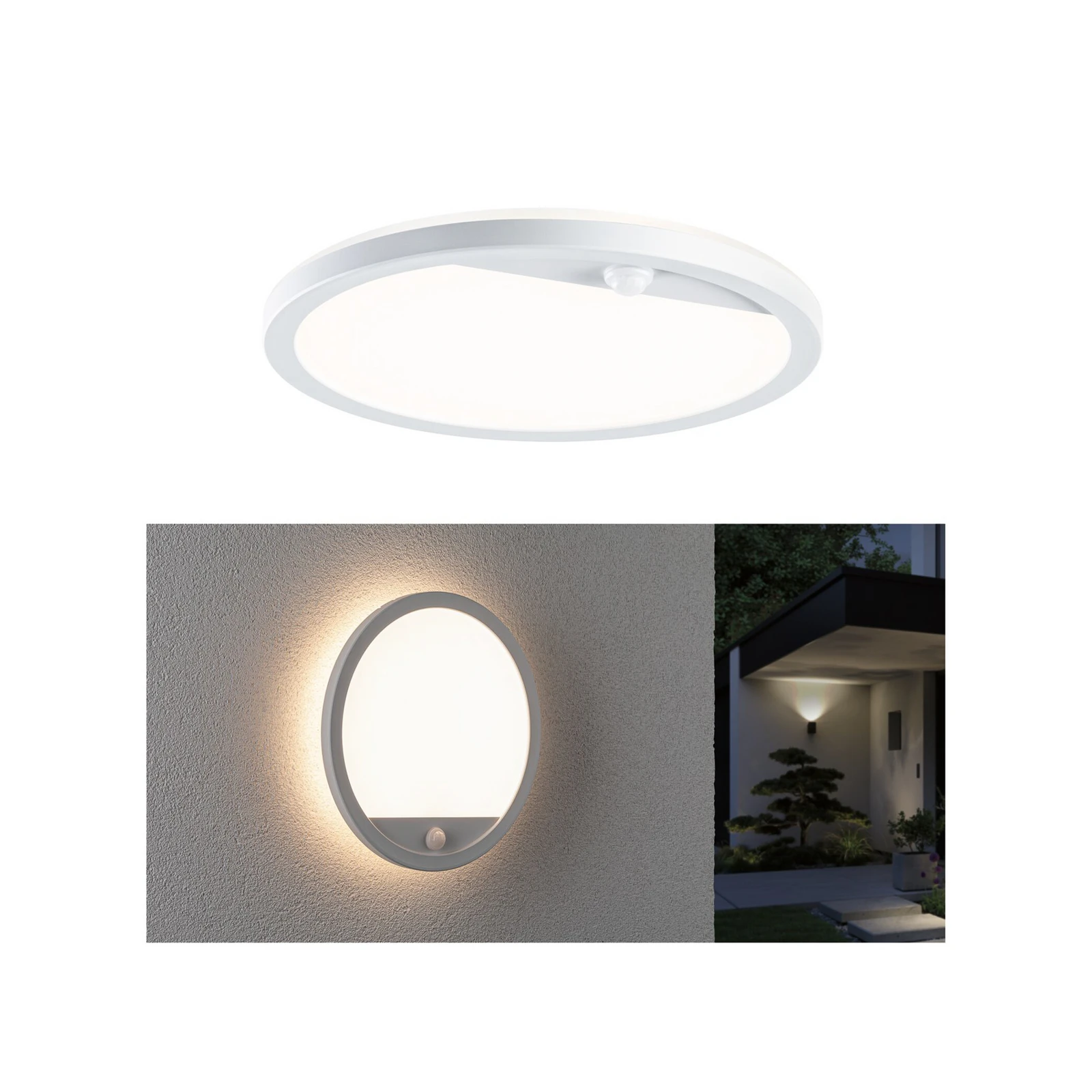 Paulmann LED-Außenwandlampe Lamina, weiß, Sensor, IP44