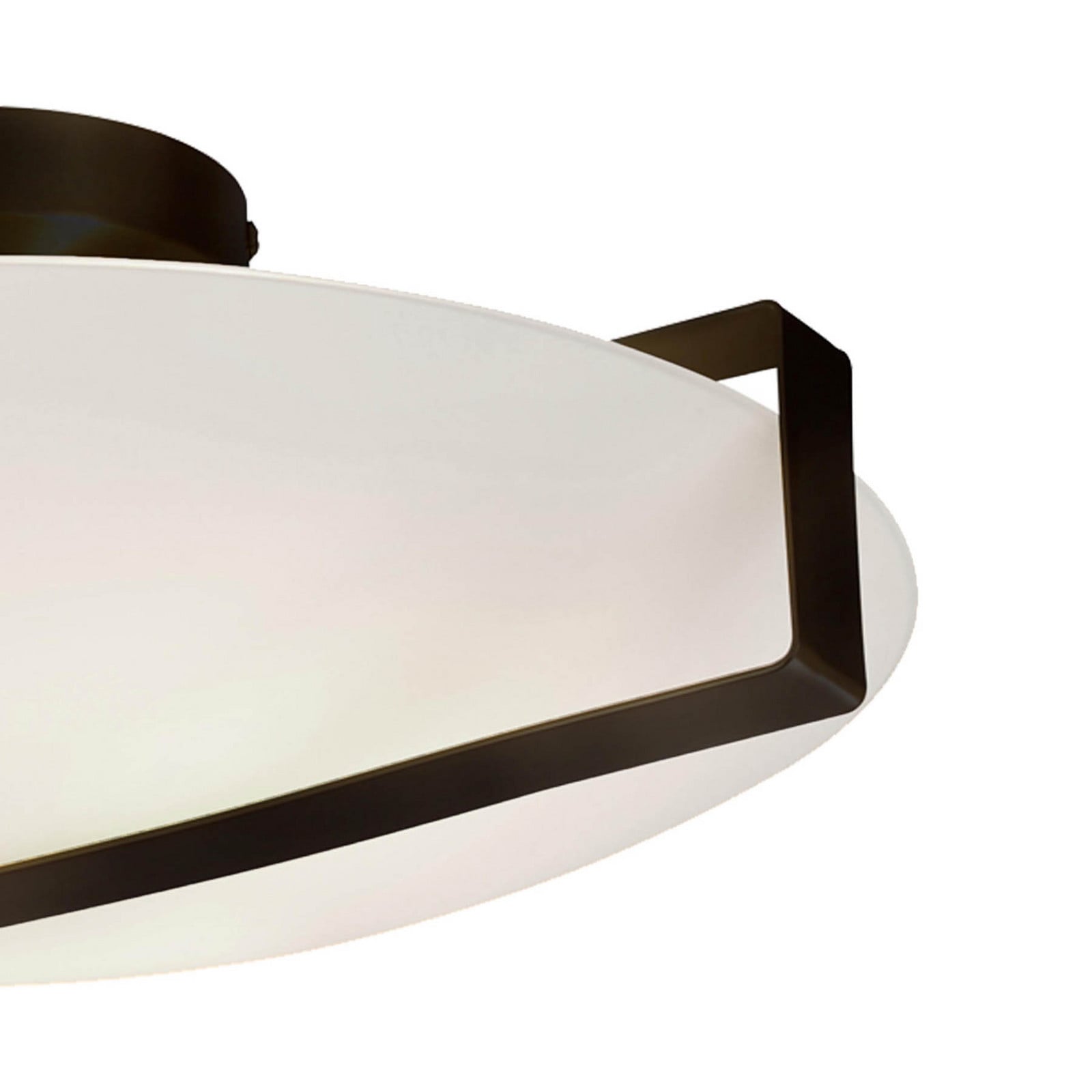 Searchlight Plafonieră Sundial negru/alb opal oțel sticlă E27 - Camera de zi / sufragerie - alb negru