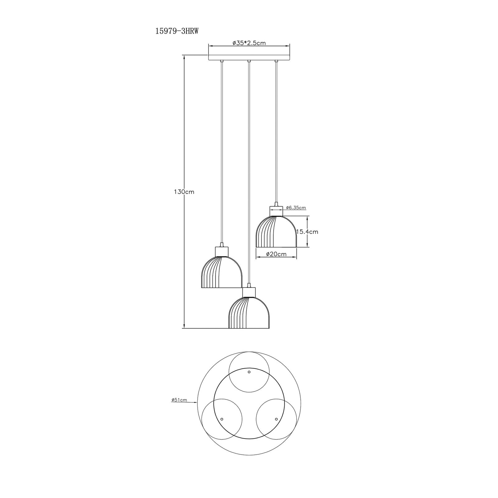 Lampă suspendată Swanson, Ø 51 cm, alb/maro, metal/lemn, cu 3 becuri. Lampă suspendată Swanson, Ø 51 cm, alb/maro, metal/lemn, cu 3 becuri.