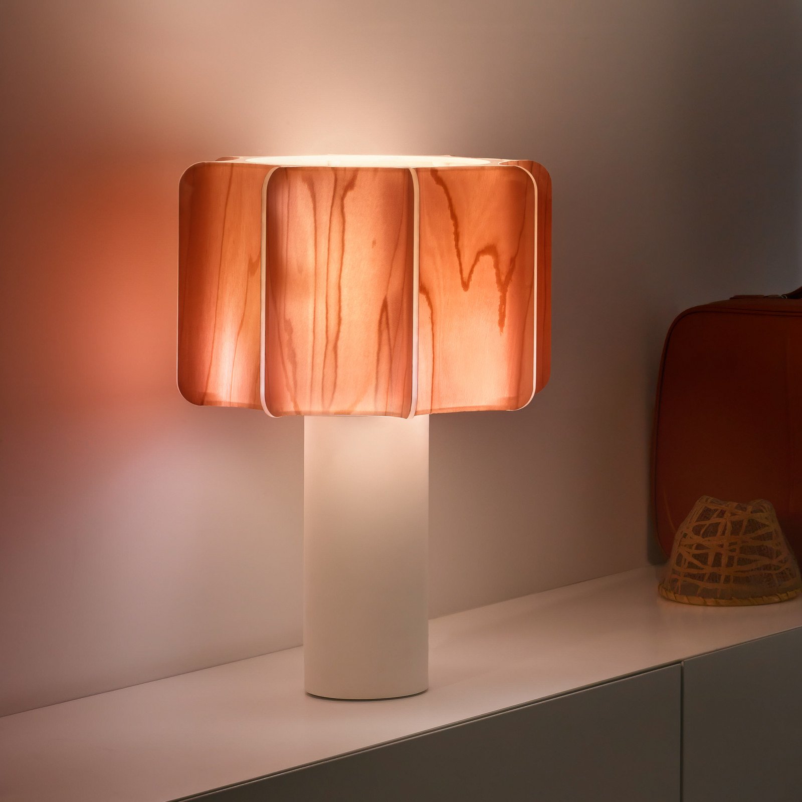 LZF LAMPS Lampa de masă LZF Kactos roz deschis/alb înălțime 52 cm - Camera de zi / sufragerie - Design - roz deschis alb - Lemn