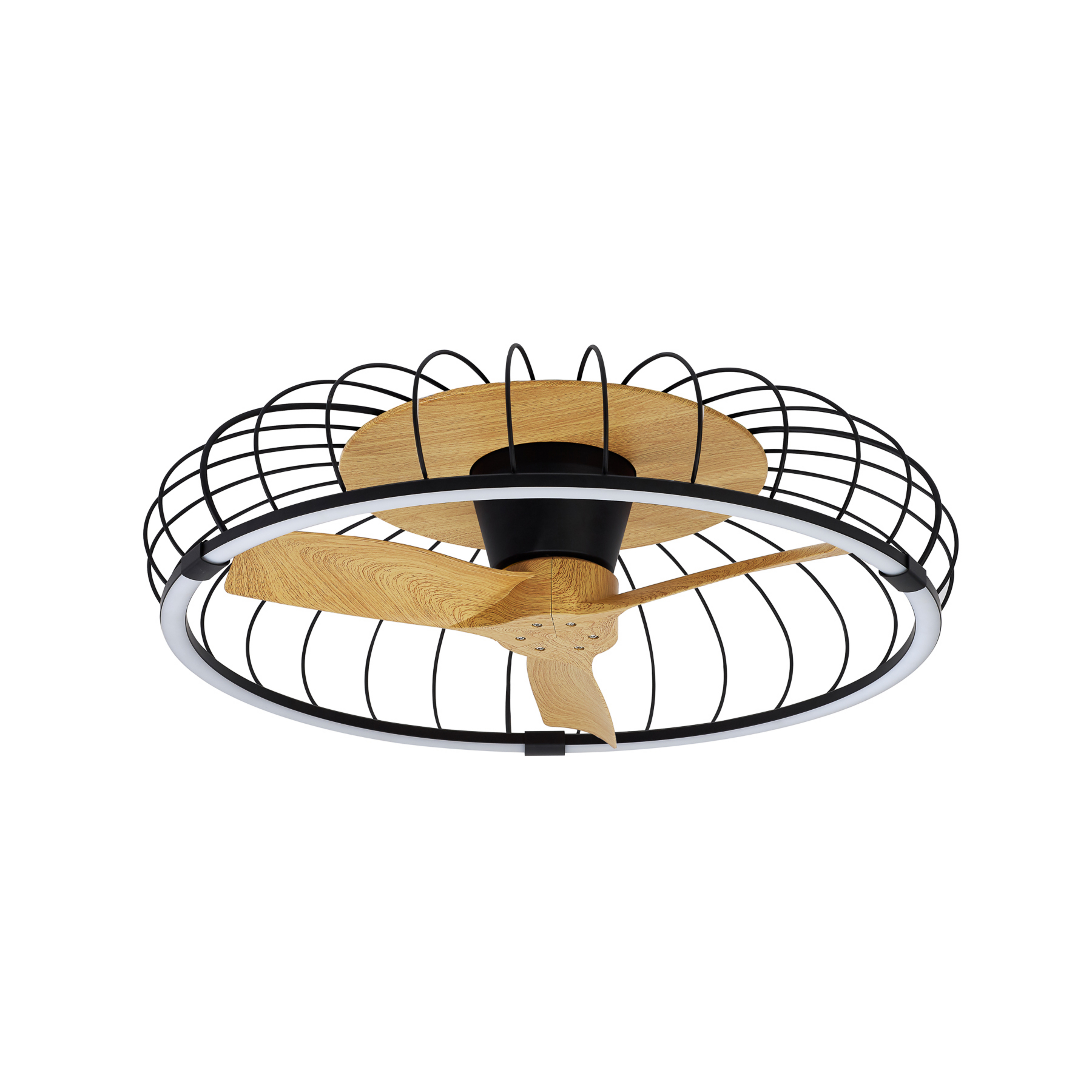 Nature LED-Deckenventilator, CCT App schwarz/buche - Mantra