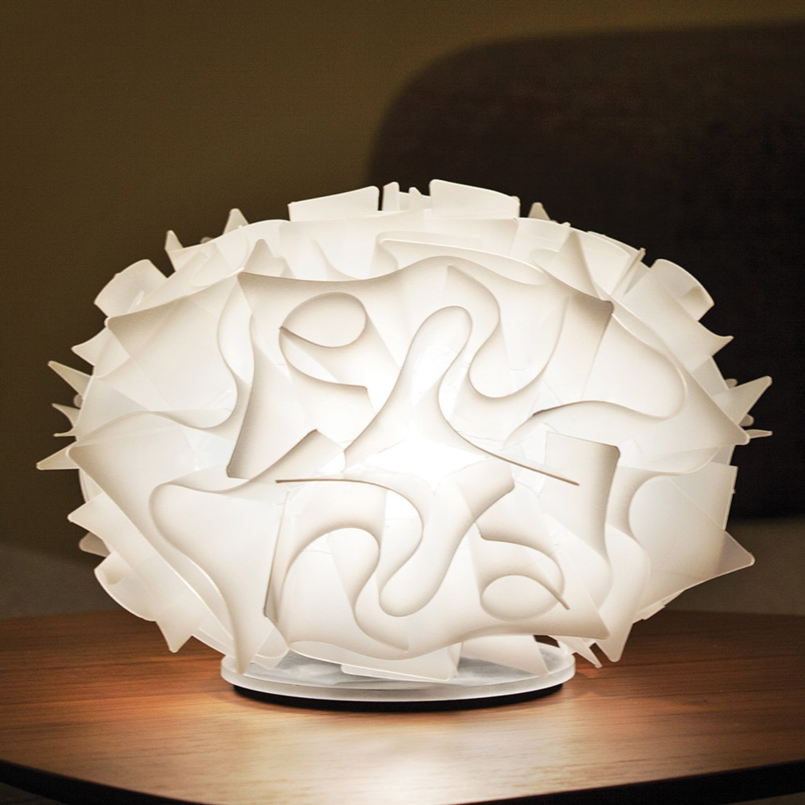 Slamp Veli – design-bordlampe, Ø 32 cm, hvit
