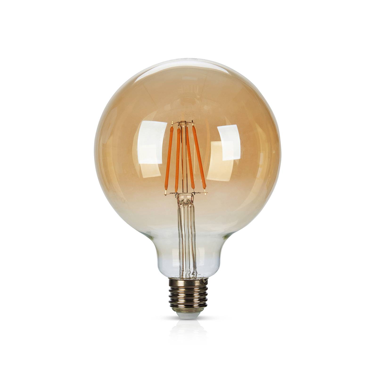 Ampoule globe LED E27 6W filament 2000K doré dim