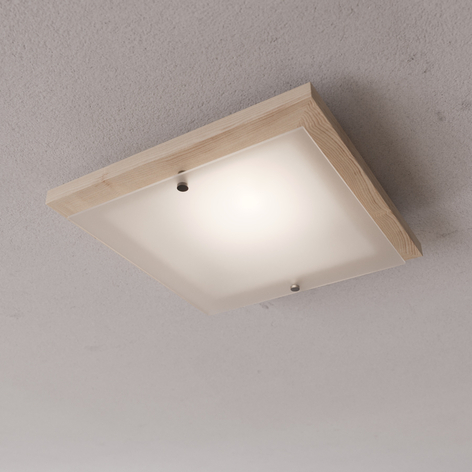 Plafoniera Kerio, 35x35 cm, pino naturale