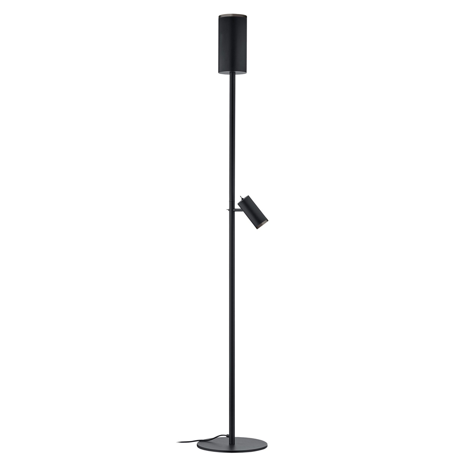 Uplight-golvlampa Polo justerbar, läslampa svart