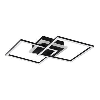 Venida LED ceiling light, black, two squares