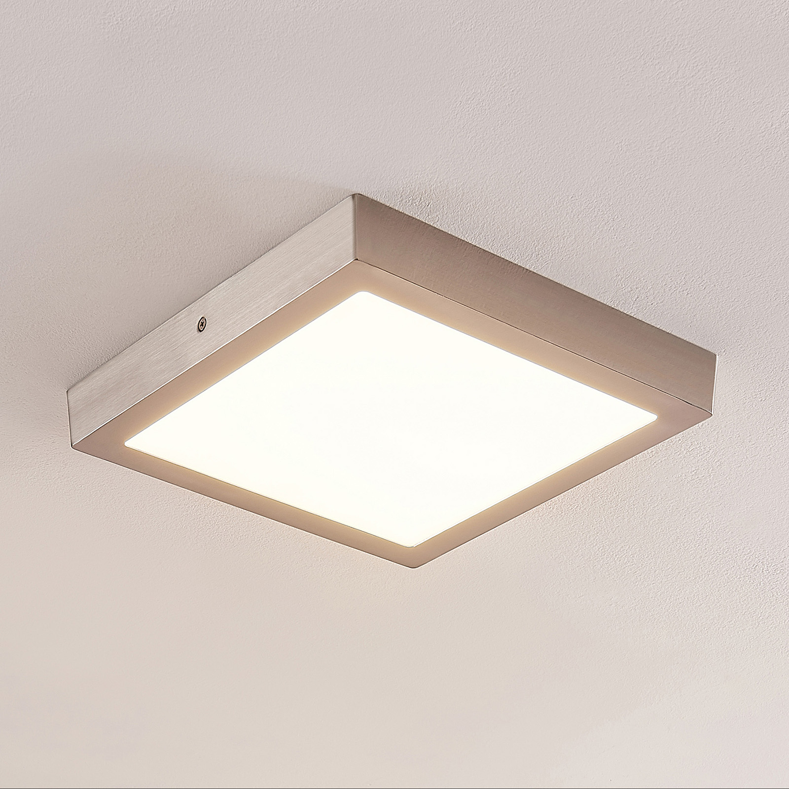 ELC Merina LED-Deckenlampe nickel, 30x30cm