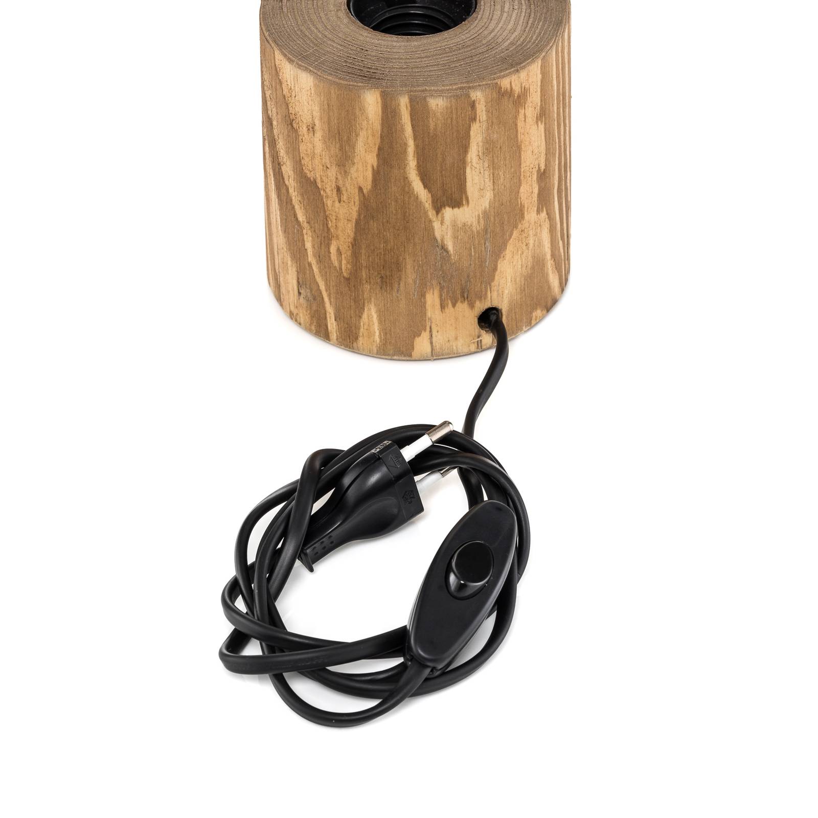 Lampa stołowa Trabo, drewno sosny bejcowane, 10cm