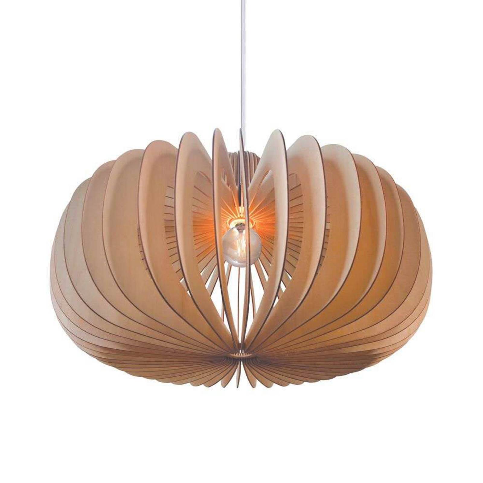 Lampa wisząca Hazo, Ø 65 cm, kolor naturalny, drewno
