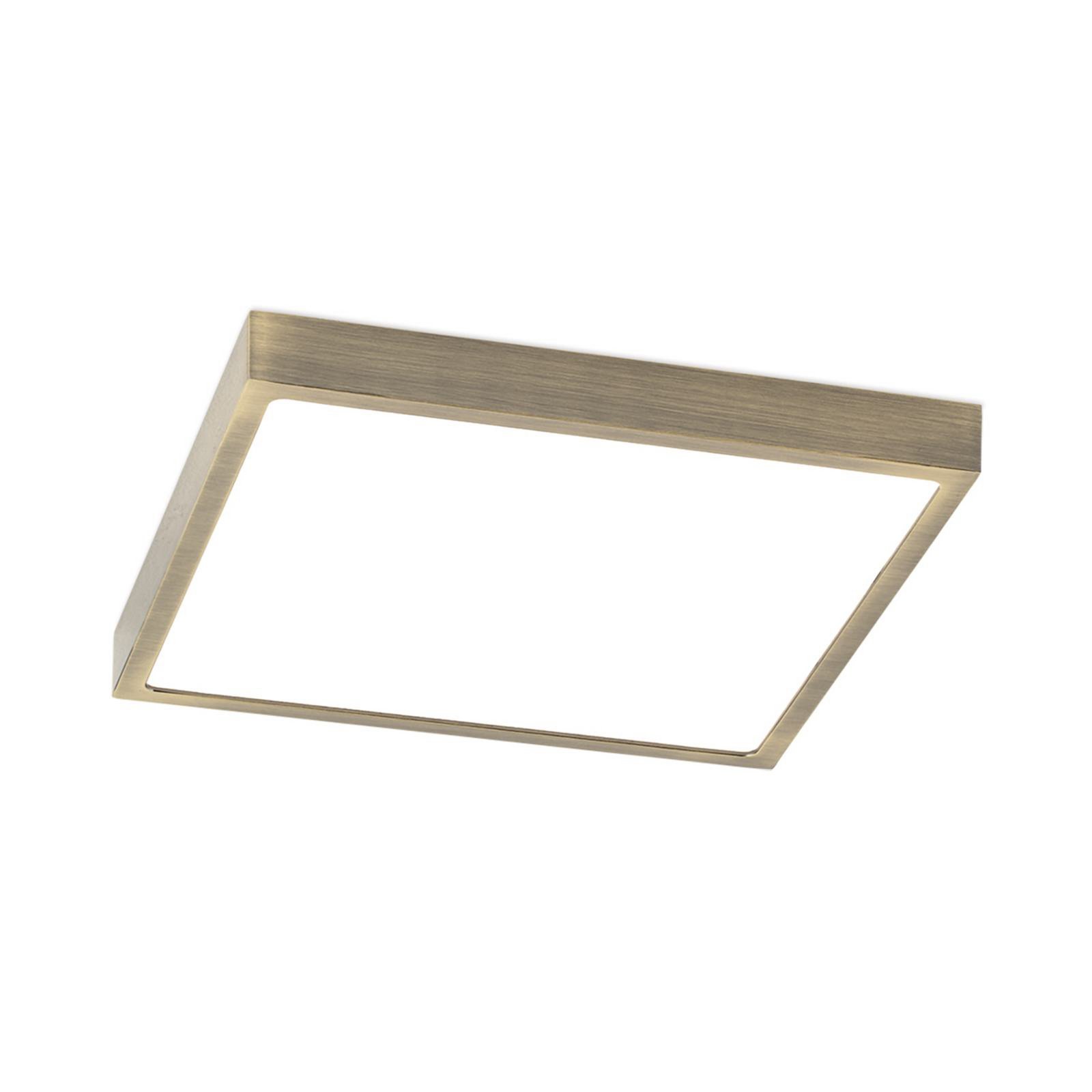 LED ceiling lamp Disc, antique brass colour, length 24 cm, CCT