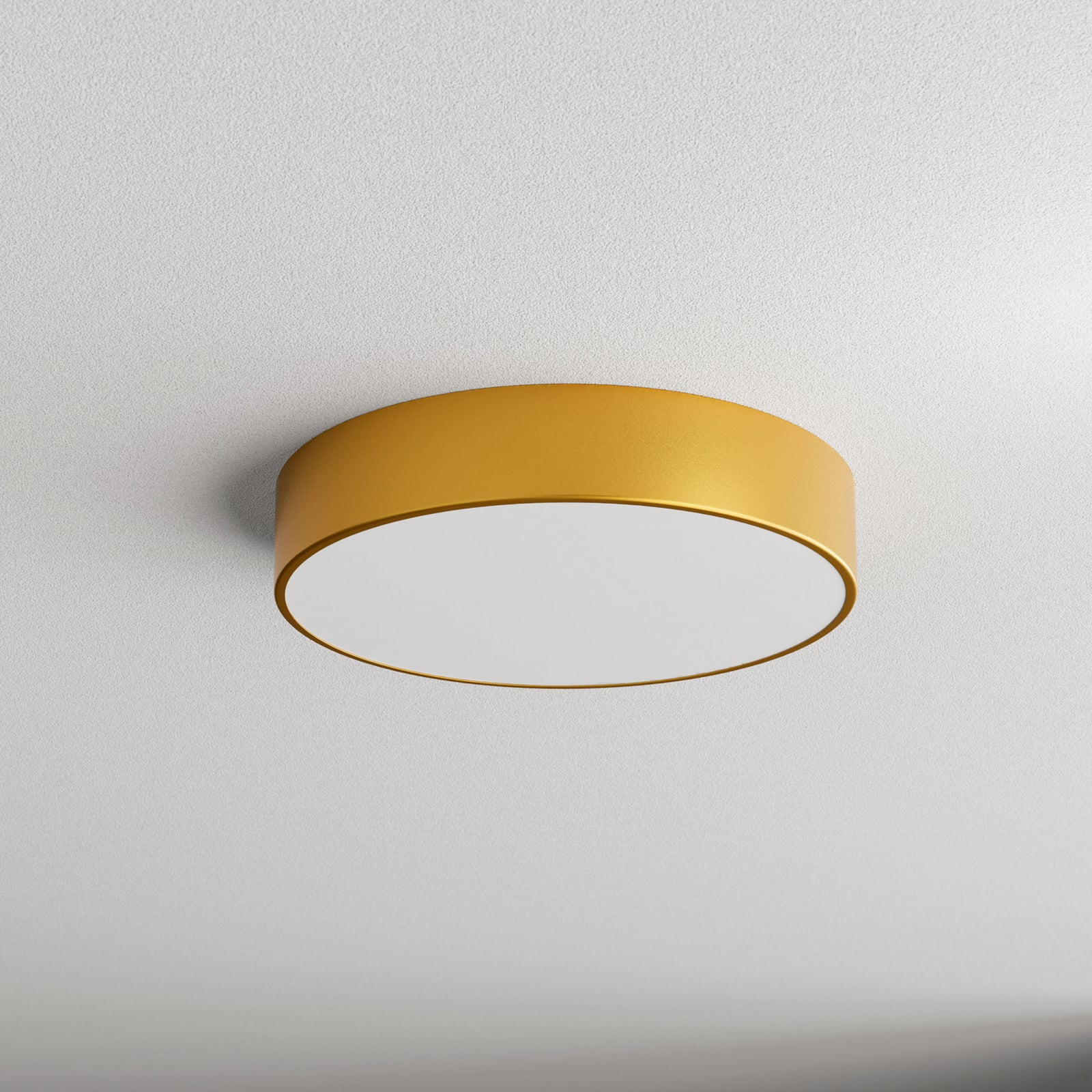 Cleo 400 ceiling lamp, gold, sensor, IP54, Ø 40 cm, metal