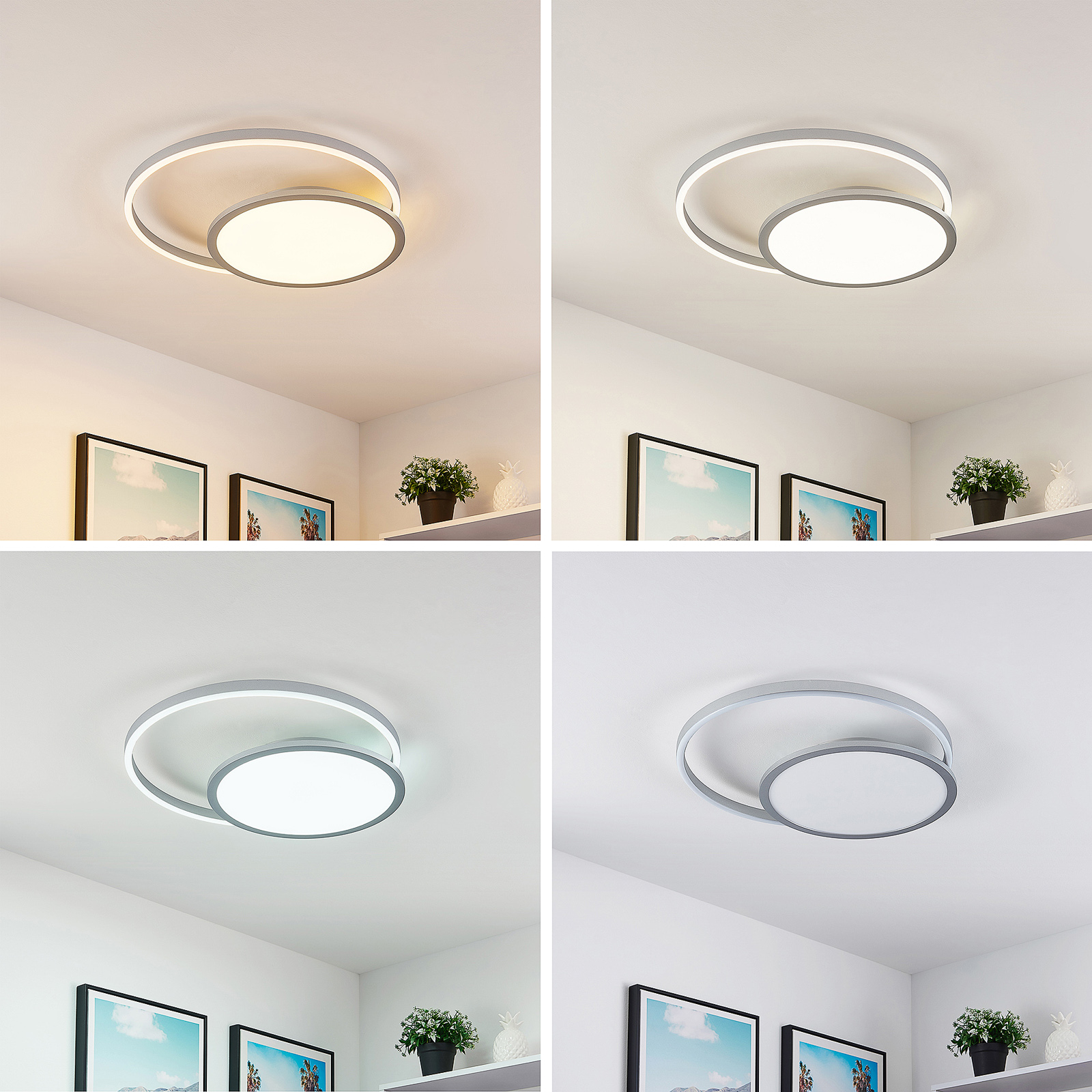 Φωτιστικό οροφής Lucande Irmi LED, αλλαγή χρώματος CCT