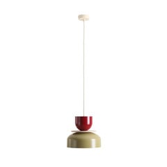 Lampada a sospensione Uto, beige-marrone/rosso scuro