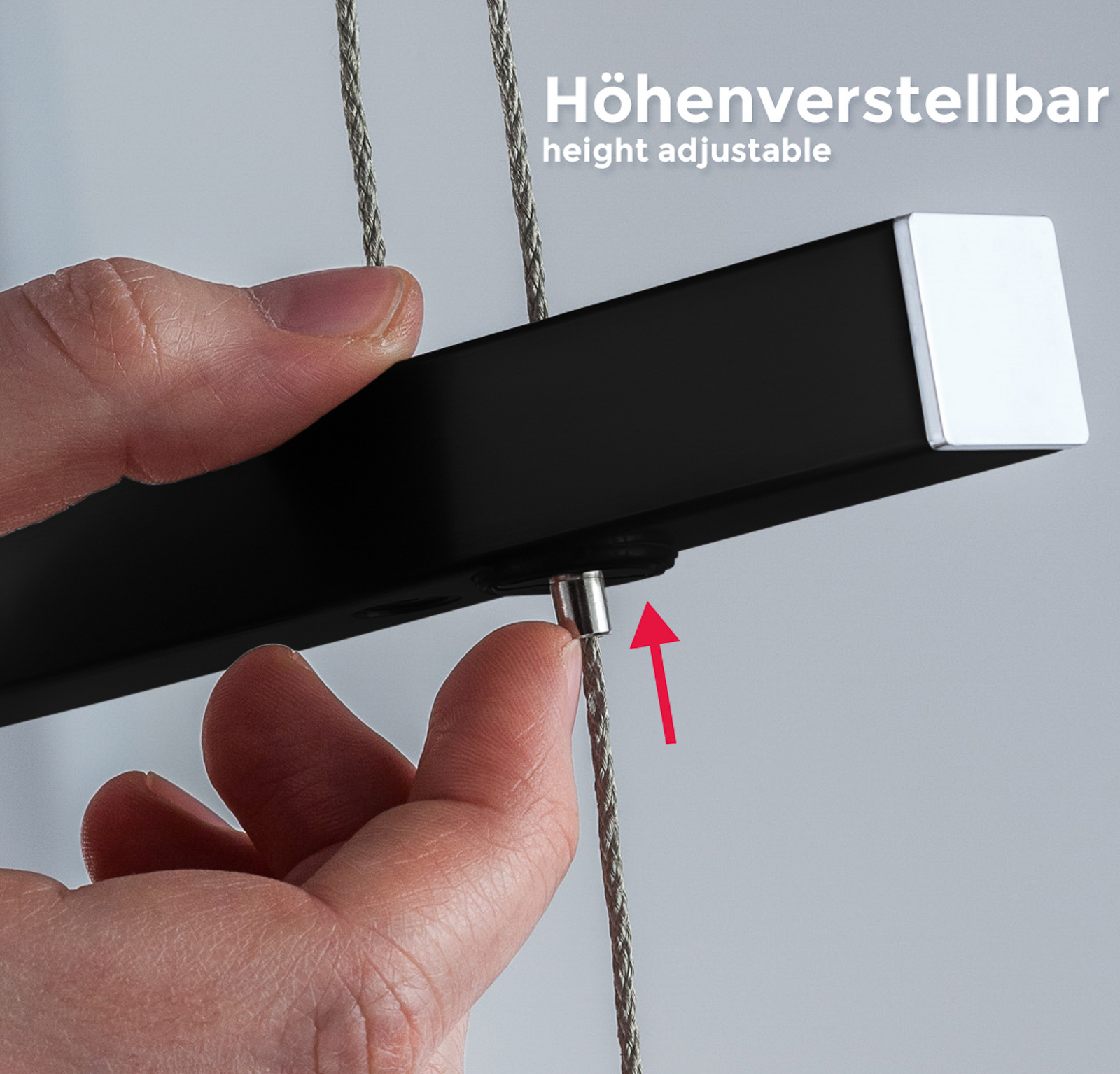 LED-Hängelampe Tick schwarz, Glas, dimmbar, höhenverstellbar LED-Hängelampe Tick schwarz, Glas, dimmbar, höhenverstellbar