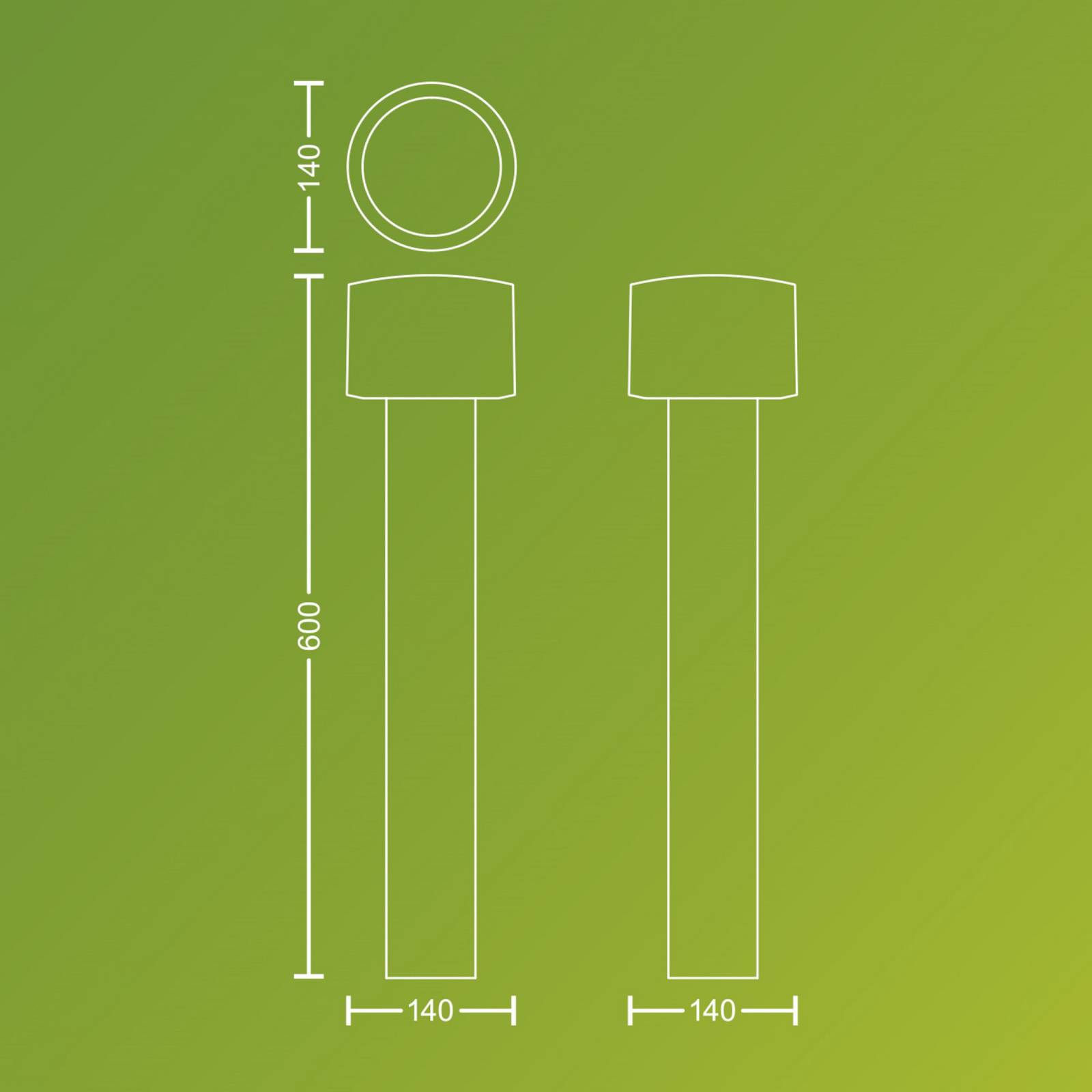 Philips Słupek oświetleniowy LED Otis UE, stal nierdzewna, IP44