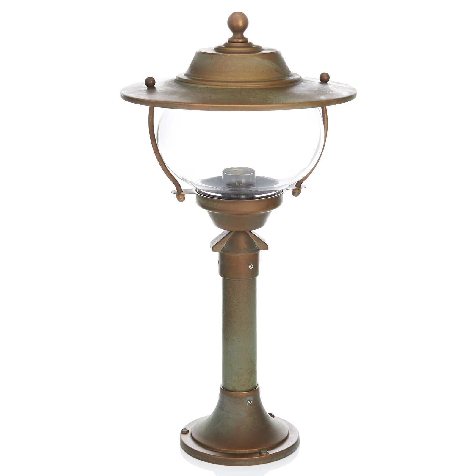 Adessora cokola lampa, misiņš, stikls, augstums 48 cm