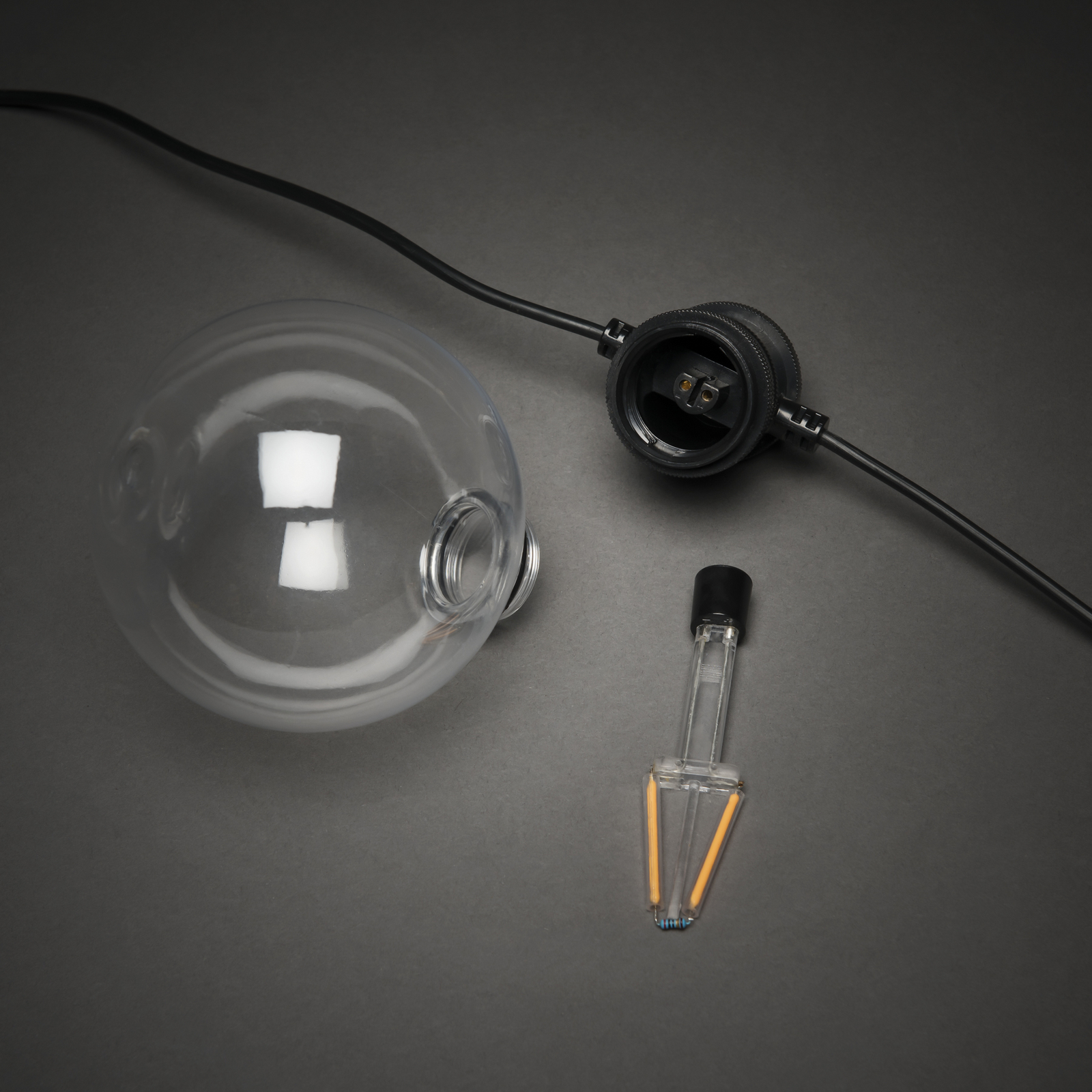 LED lichtketting op zonne-energie voor feestjes, 7 W, amberkleurig, IP44, 1800 K