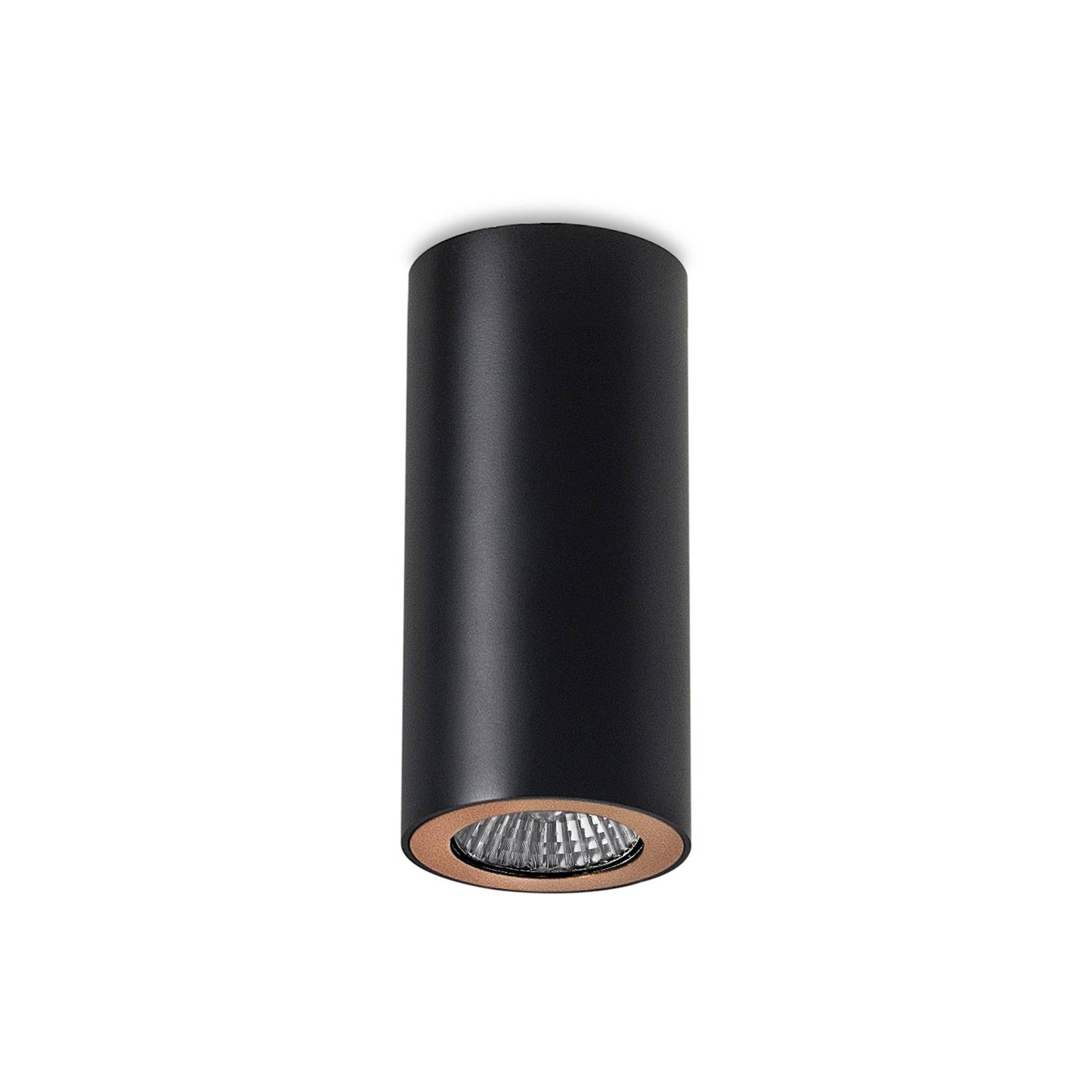 Leds-c4 - Pipe - 1 Light Round Surface Mounted Downlight Hellschwarz Gold GU10