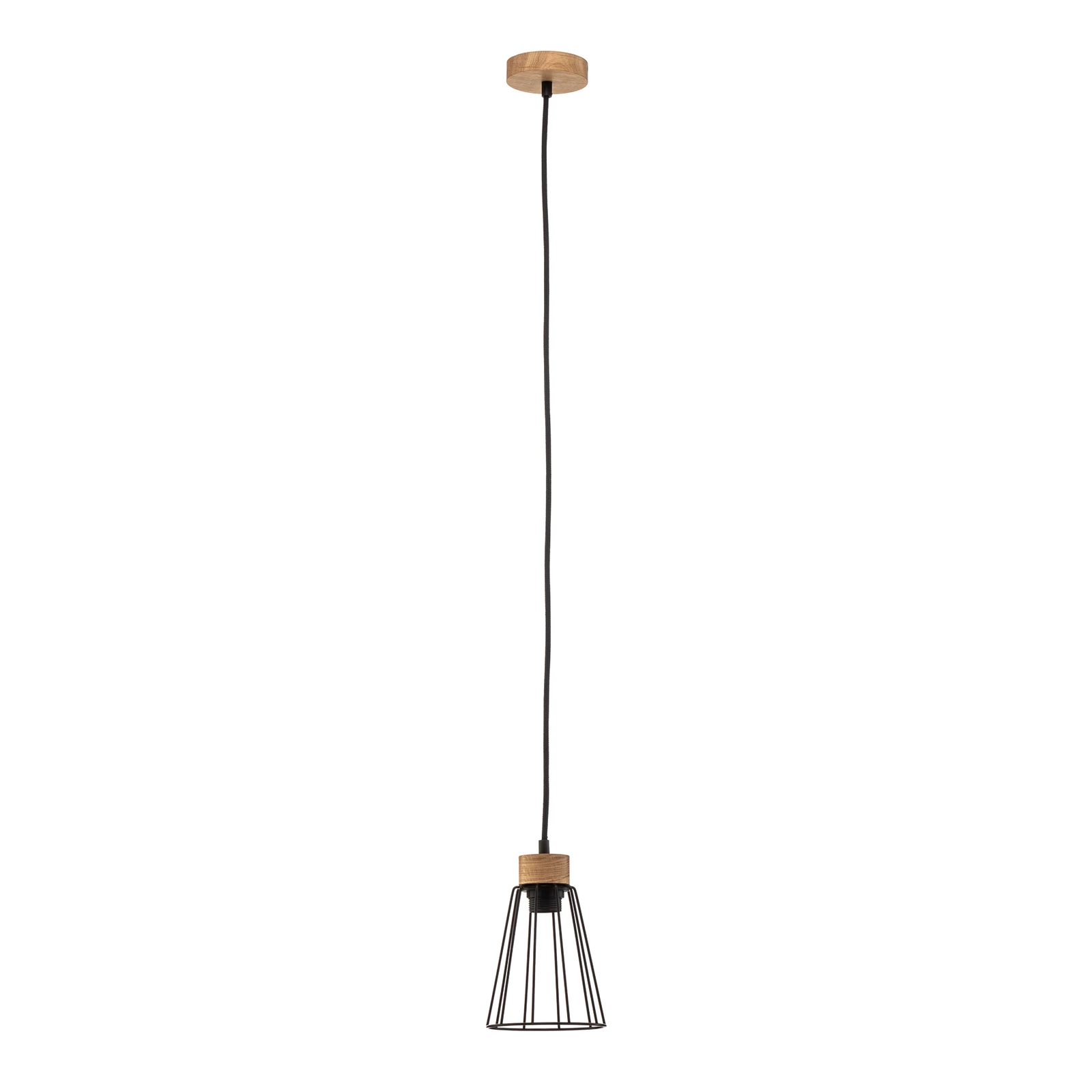 Lámpara colgante Envostar Dorvi de roble aceitado, 1 luz
