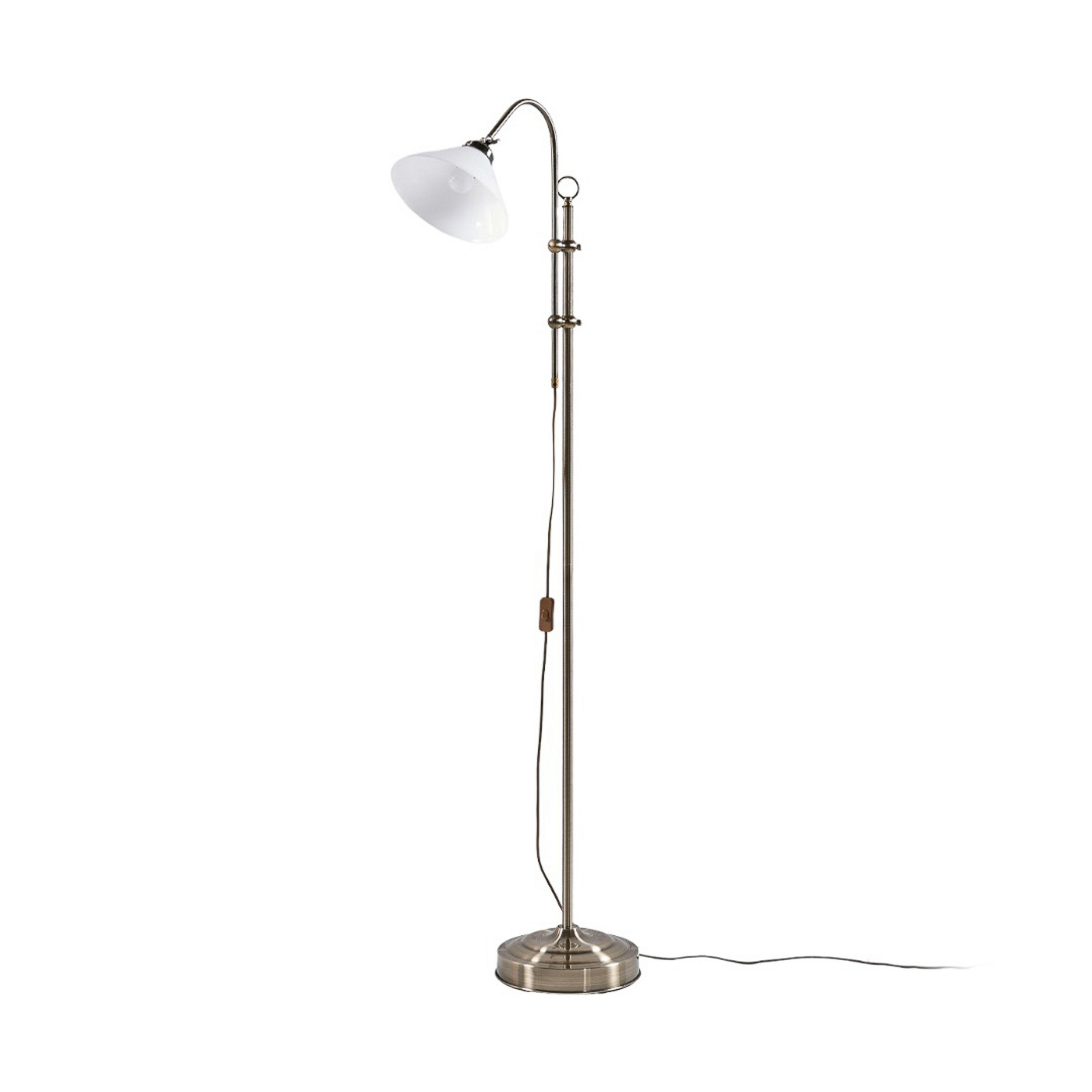 Otis Lampadaire Opale/Antique Brass - Lindby