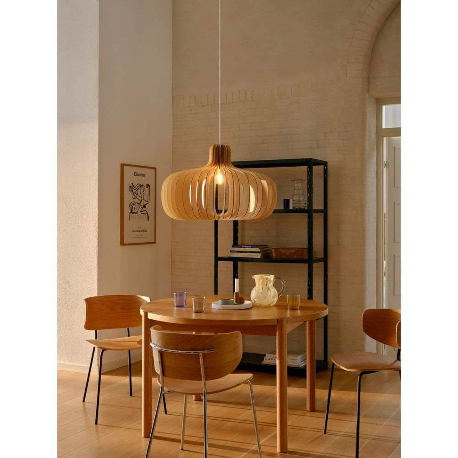 Riputatav lamp Hazo, Ø 65 cm, must, puit