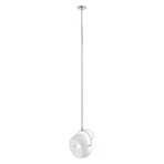 Candeeiro suspenso em vidro branco Fabbian Beluga, Ø 20 cm