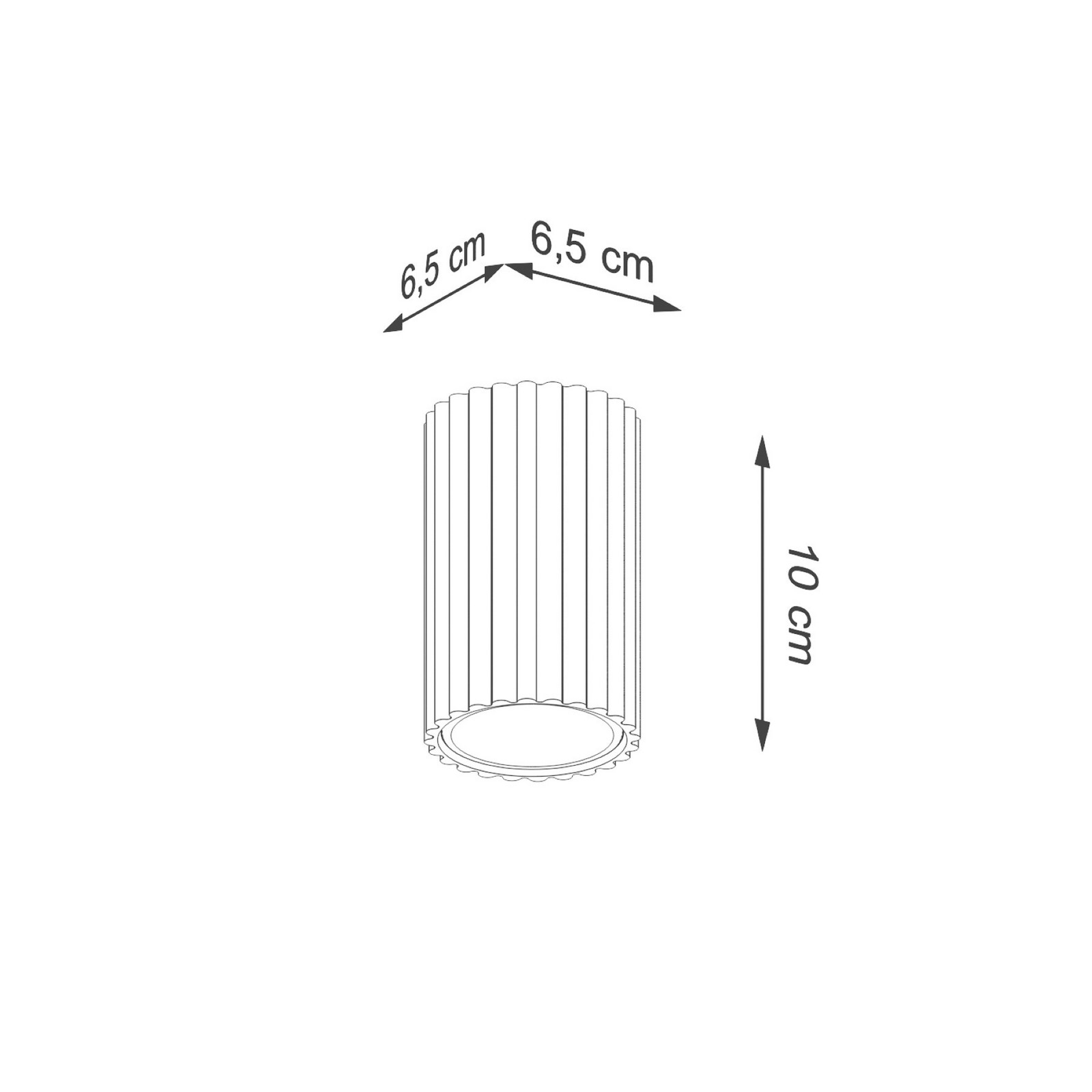 SOLLUX LIGHTING Plafonieră Carbon bej înălțime 10 cm aluminiu - Camera de zi / sufragerie - Modern