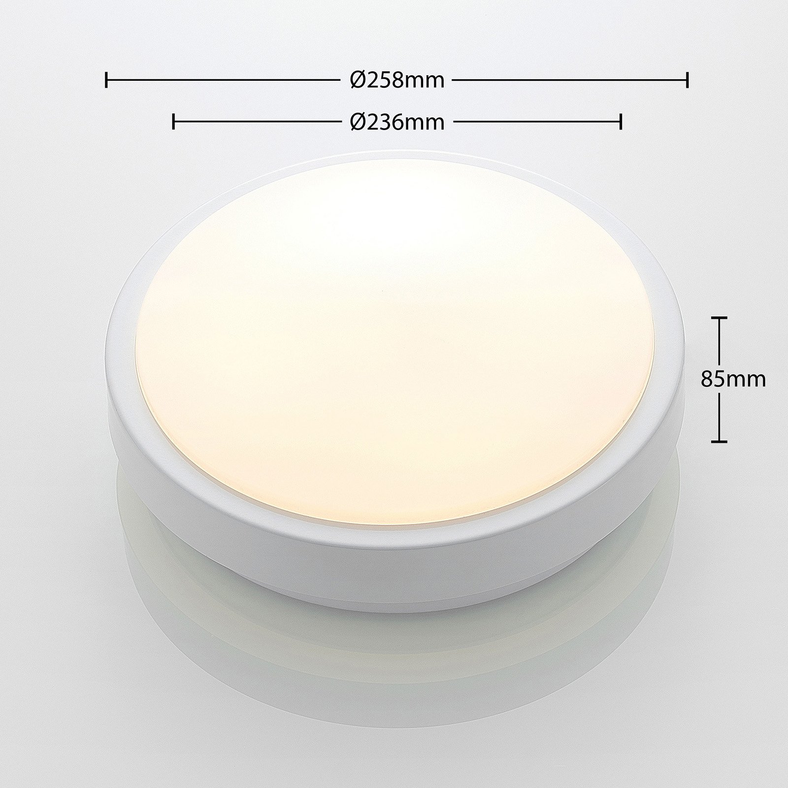 Lindby Camille LED-sensor-taklampe Ø26cm hvit