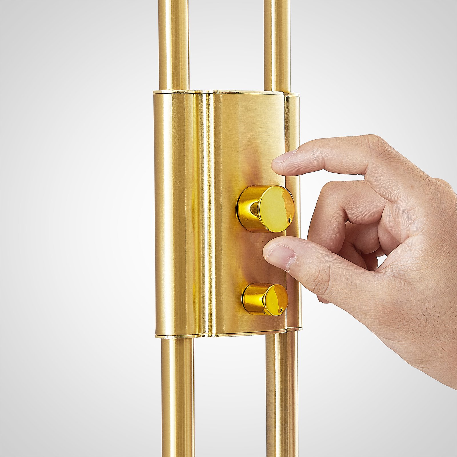 Seppa LED Floor Lamp Round Matt Brass - Lindby