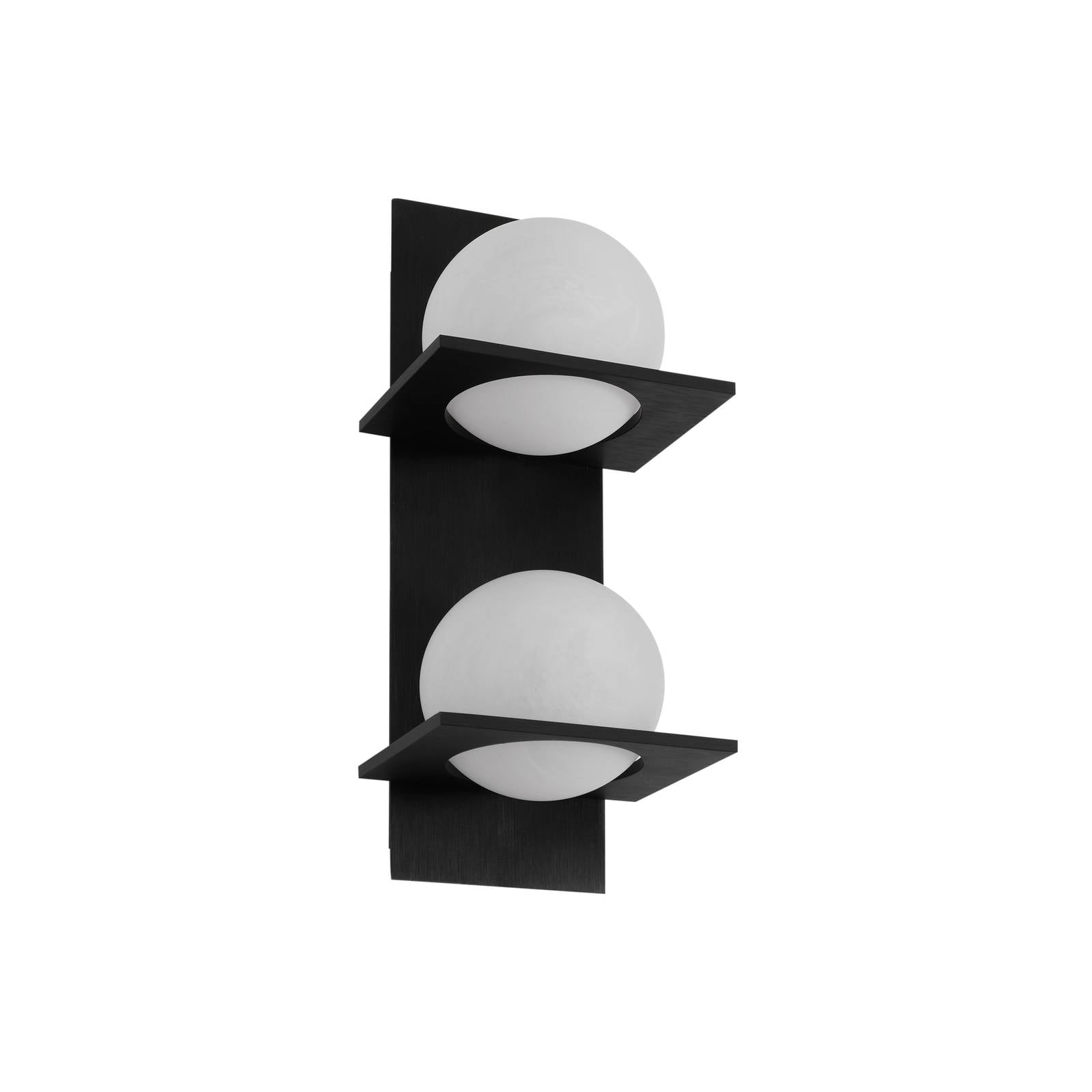 Lucande Wandleuchte Kulka, 2-flammig, schwarz, Glas, G9