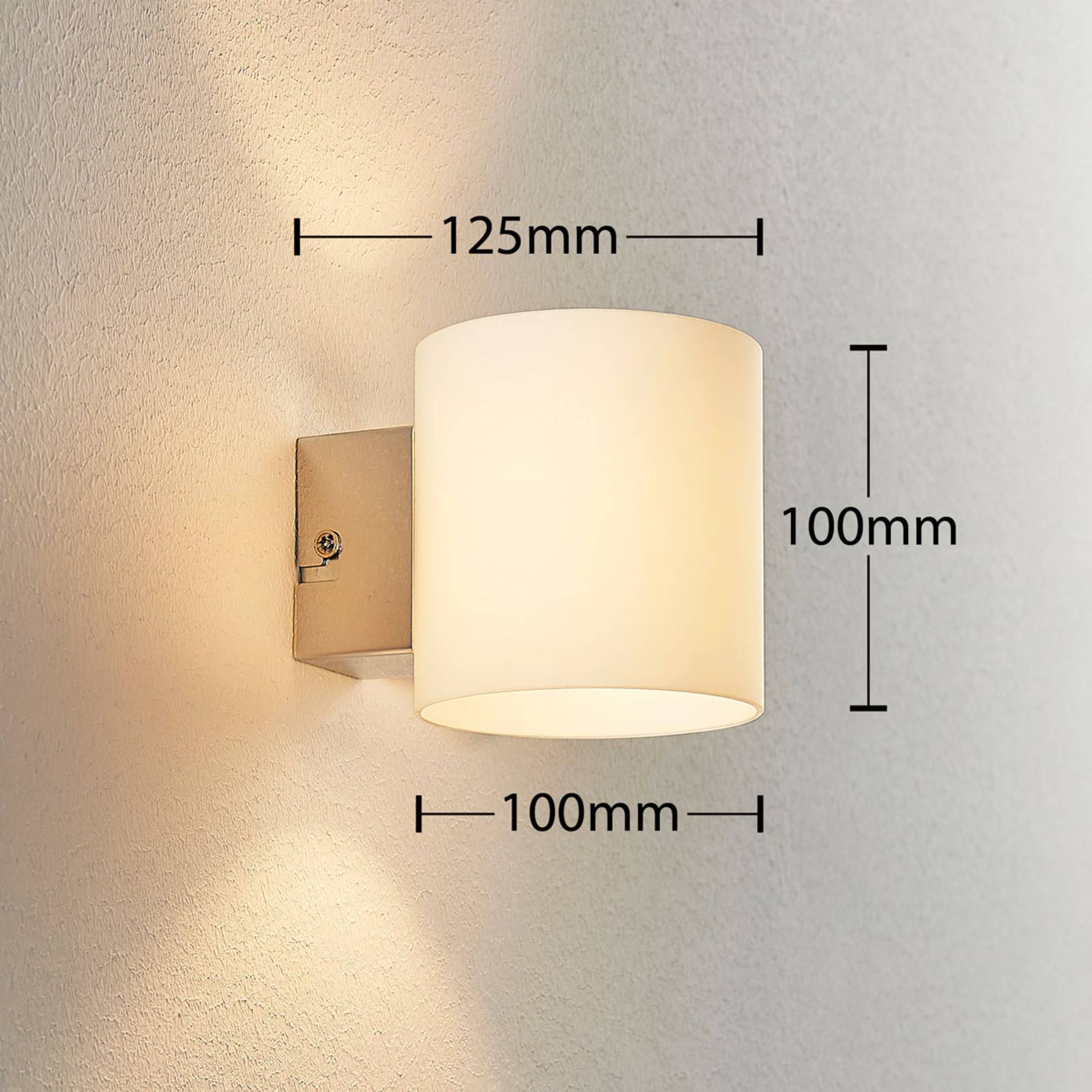  Lindby Lindby Gerrit Wall Lamp, White Glass, Round 