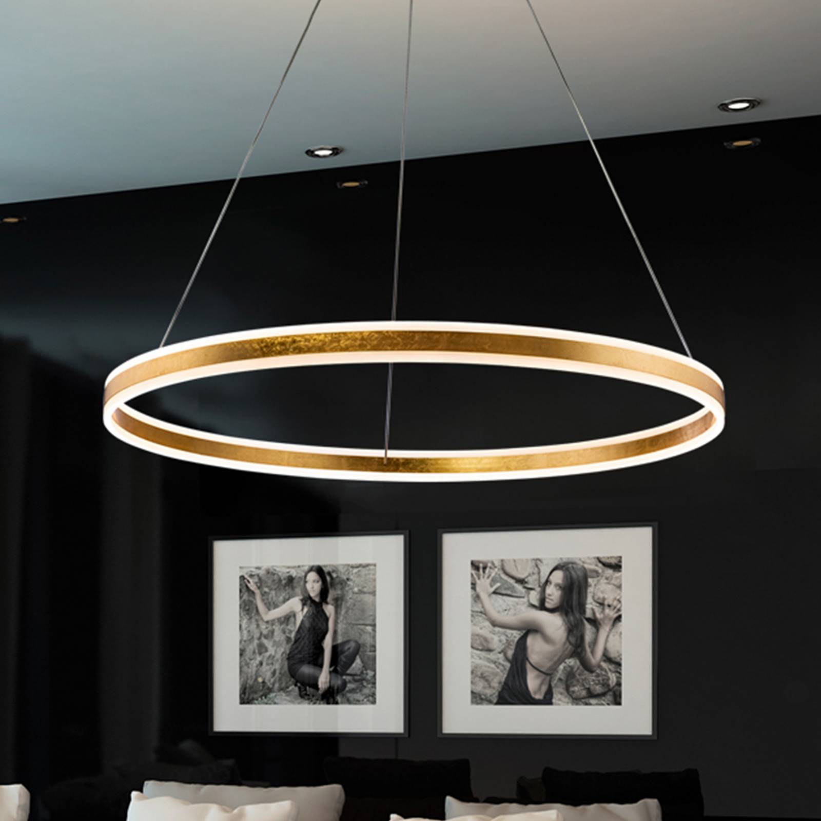 LED-Hängeleuchte Helia, goldfarben, Ø 100 cm, Metall günstig online kaufen