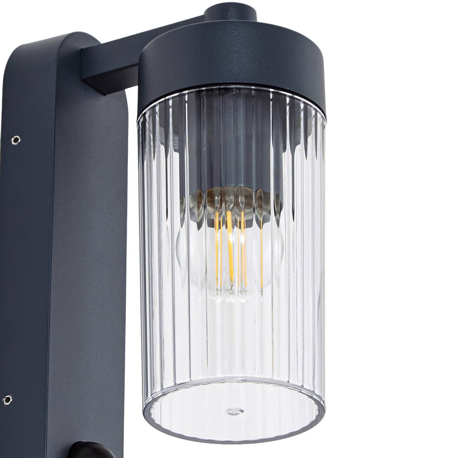 Lindby Außenwandlampe Kaliro, anthrazit, 24 cm, IP54, Sensor günstig online kaufen