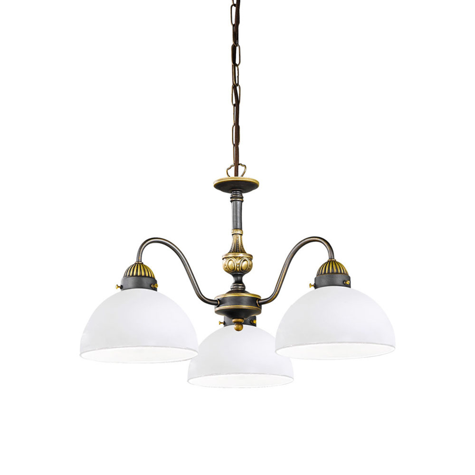 AUSTROLUX BY Kolarz Nonna Bianco hanging lamp, three-bulb, round, for Living / Dining Room, metal, glass, E27, 75 W, energy efficiency: A++, H: 30 cm