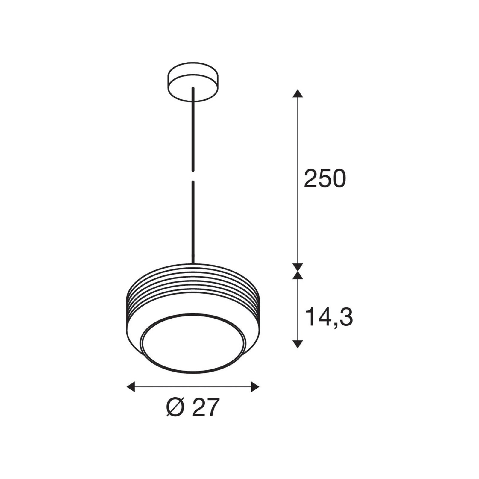 Lámpara colgante Pantilo Rope 27, color plata, acero, Ø 27 cm