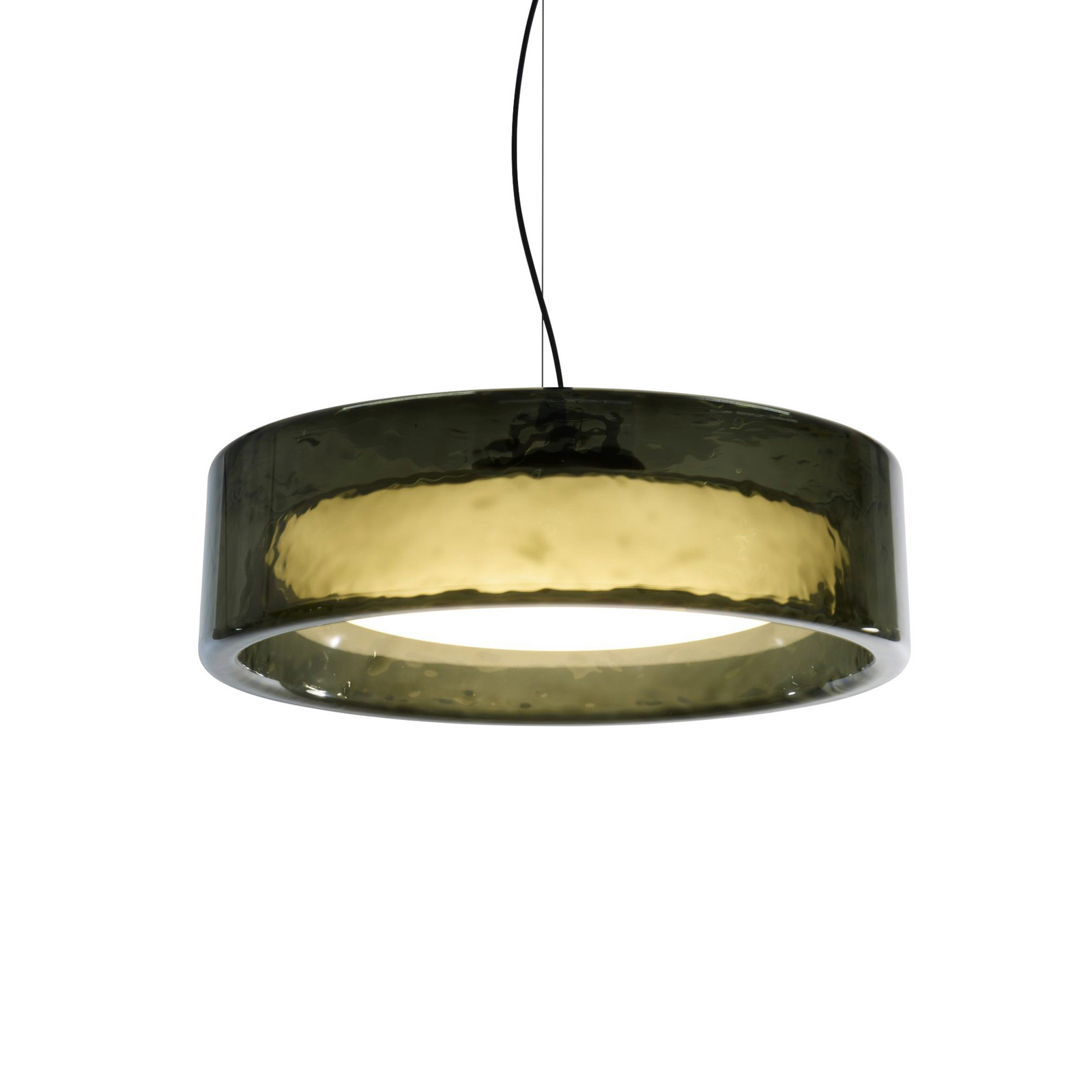 Candeeiro suspenso LED MARSET Ringo, Ø 70 cm, verde, plástico TRIAC