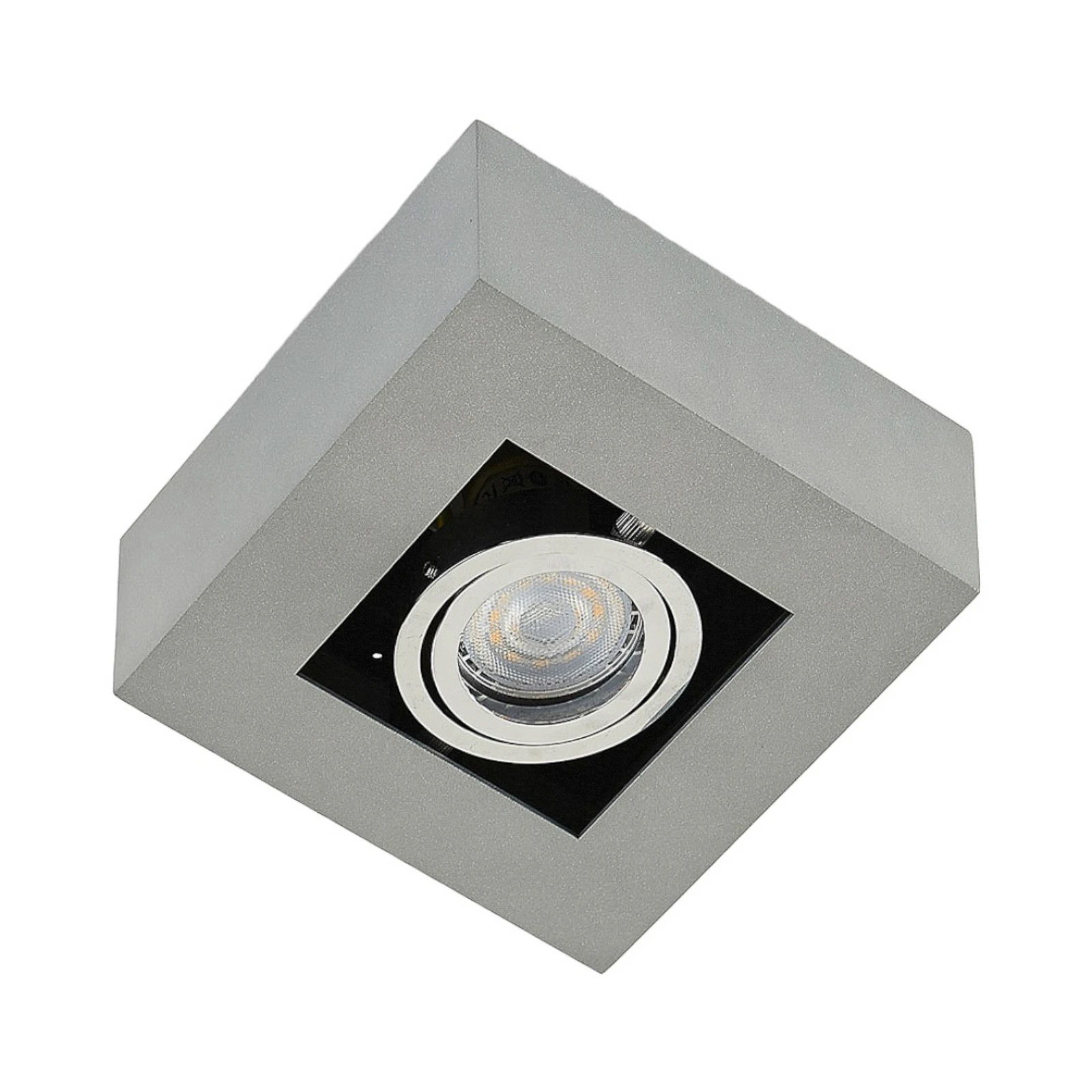 Arcchio spot Vince, 14 x 14 cm, zilver, metaal, GU10