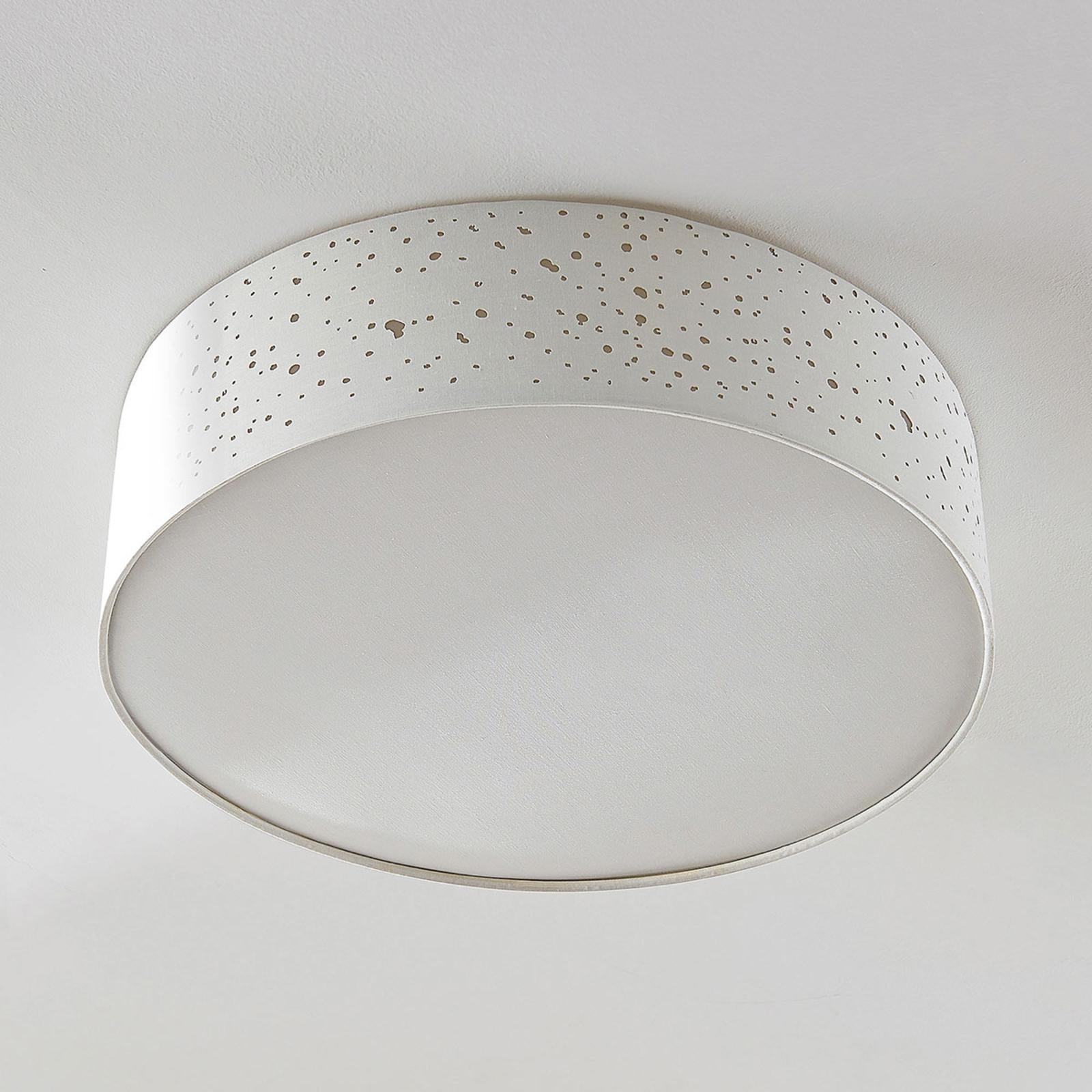 Umma Ceiling Lamp H15 White/Satin Nickel - Lindby