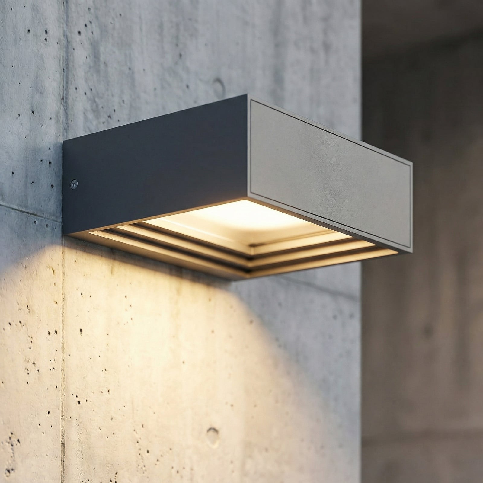 Ashkan LED-Wandleuchte, anthrazit, IP65 Lucande - Modern - Metall - Eckig