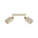 Plafondlamp Arlo, beige, textiel, lengte 62 cm, 2-lamps