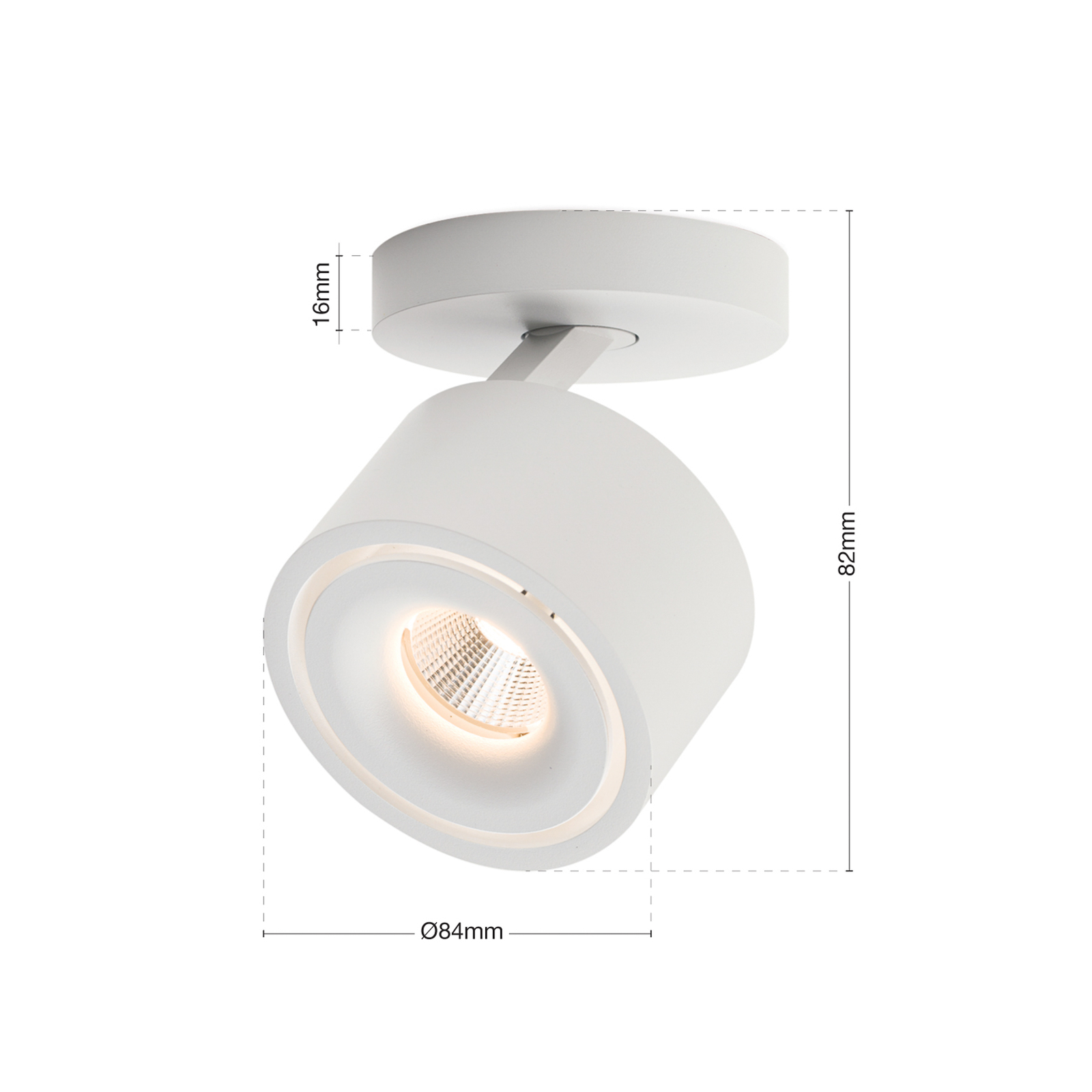 Specter LED takspotlight, vit, Ø 8,4 cm, aluminium