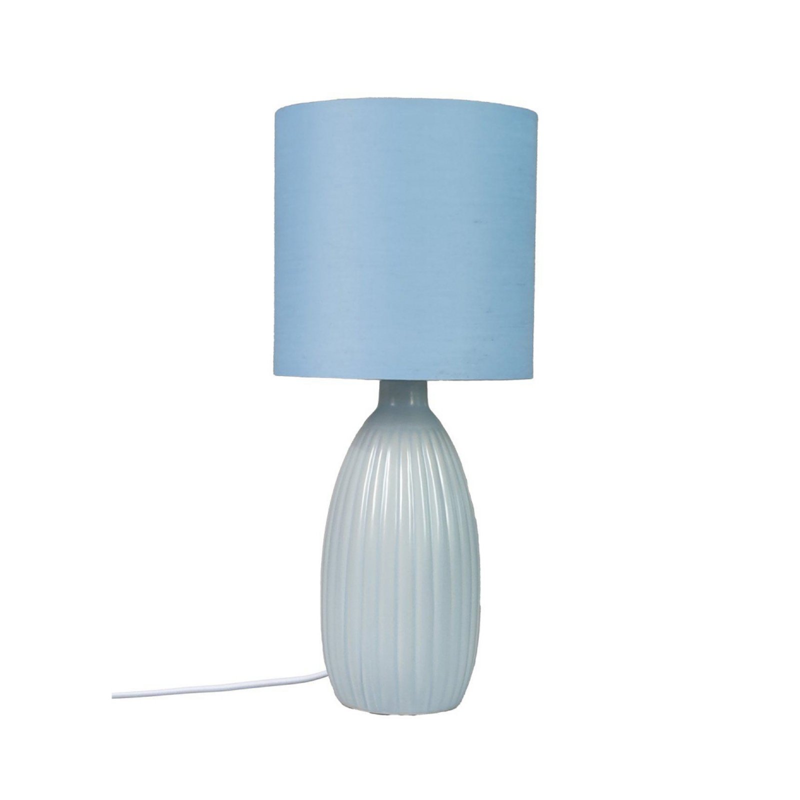 PR Home Tischlampe Uno, blau, Höhe 37 cm, Textil/Keramik