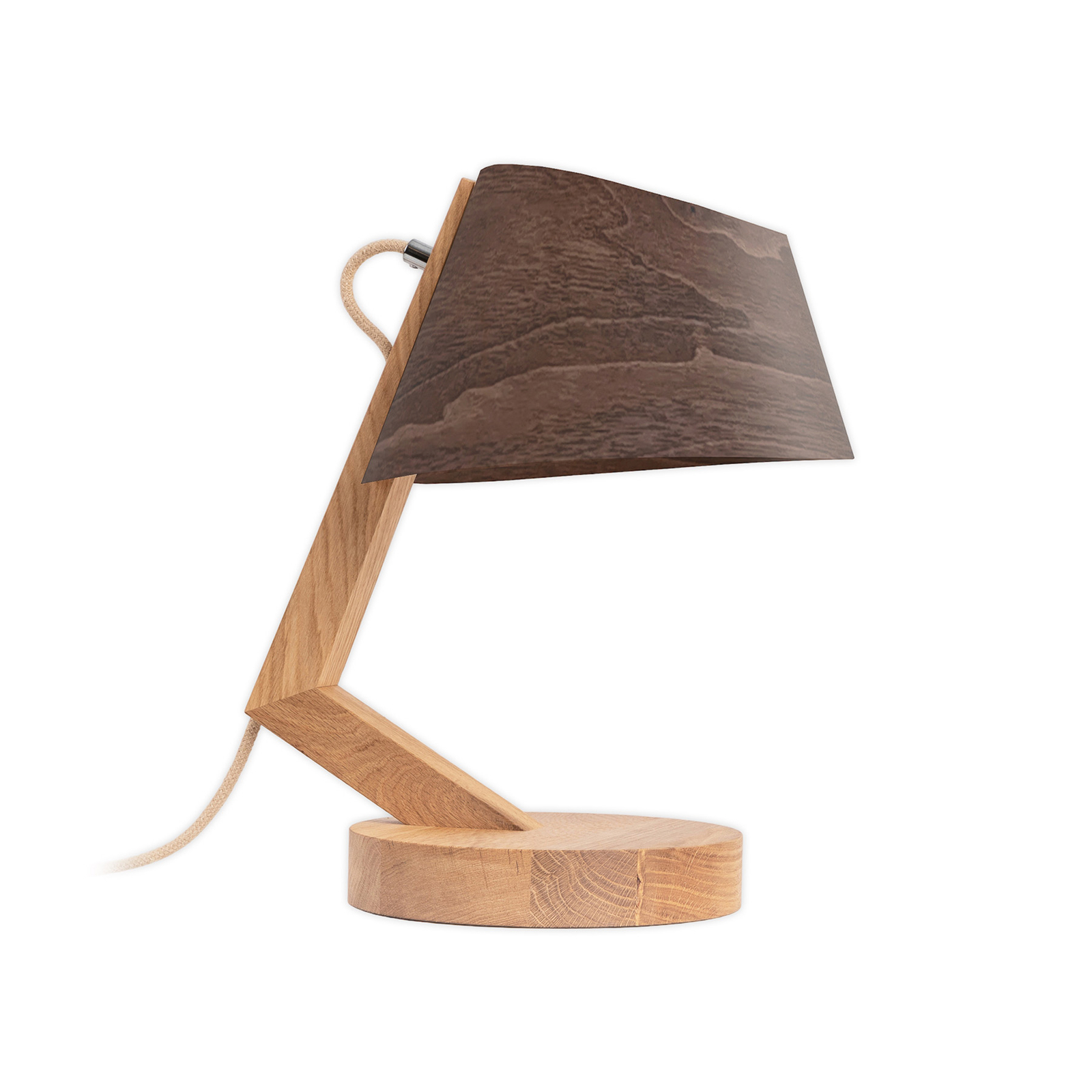 ALMUT 1411 bordlampe bølget Ø23cm valnøtt