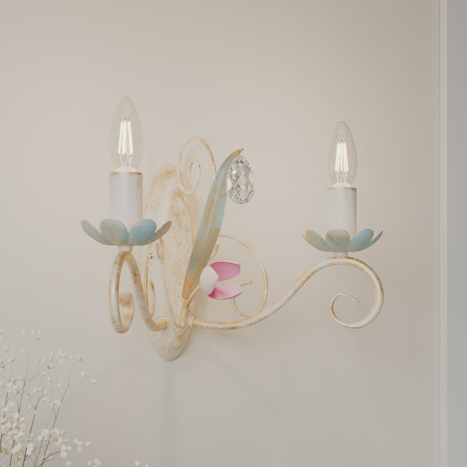 Luce wall light as a chandelier, 2-bulb