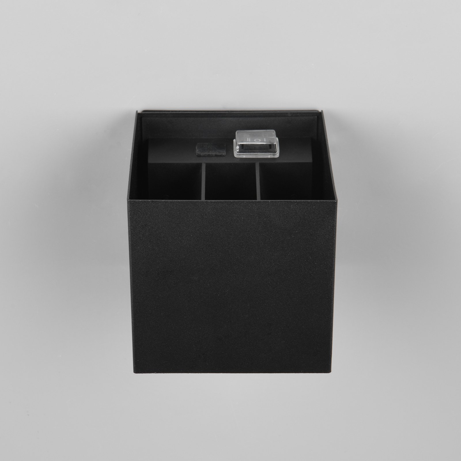 Επαναφορτιζόμενη λυχνία τοίχου LED Talent, μαύρο, πλάτος 10 cm Αισθητήρας