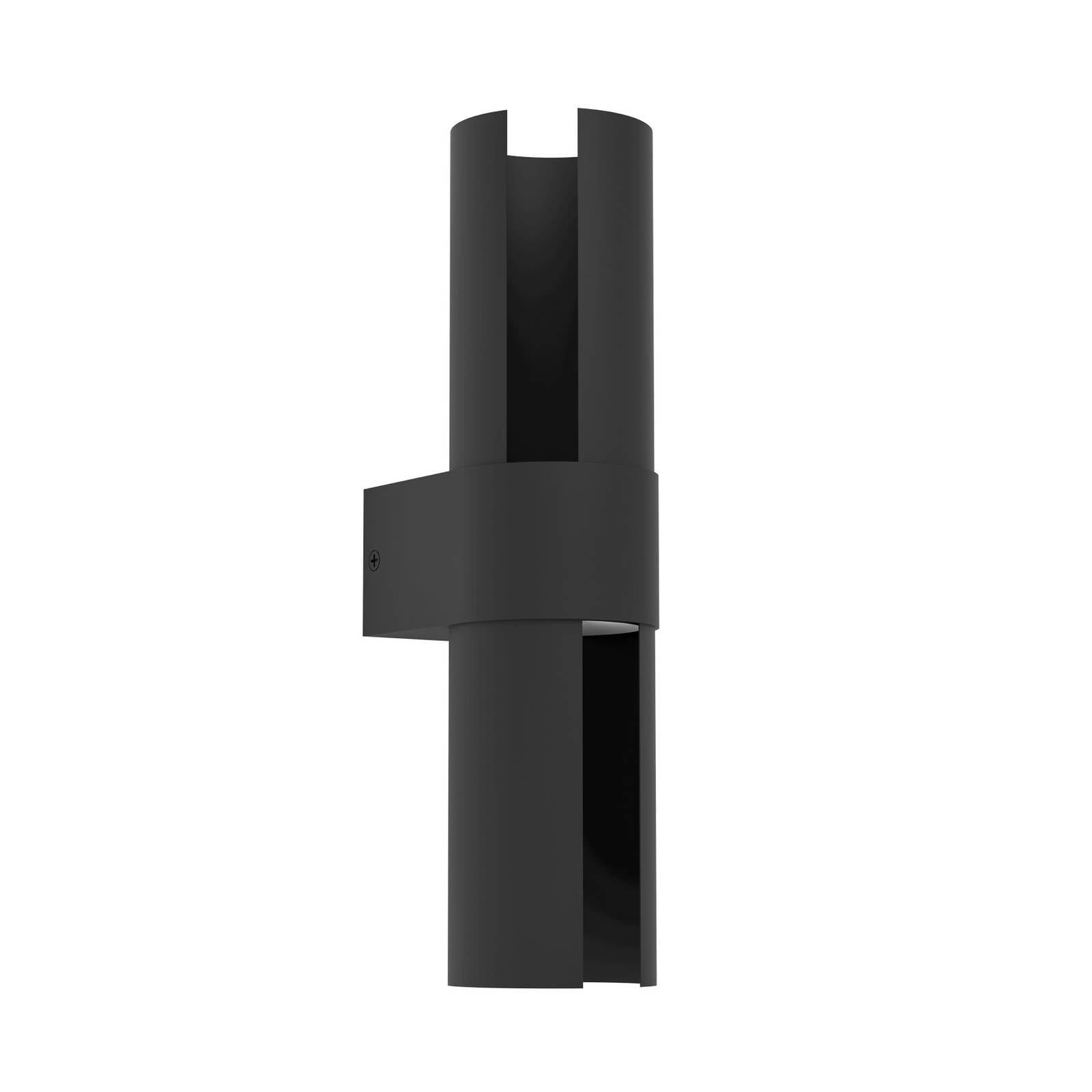LED-Außenwandlampe Montelauro, schwarz, Höhe 32 cm, Metall