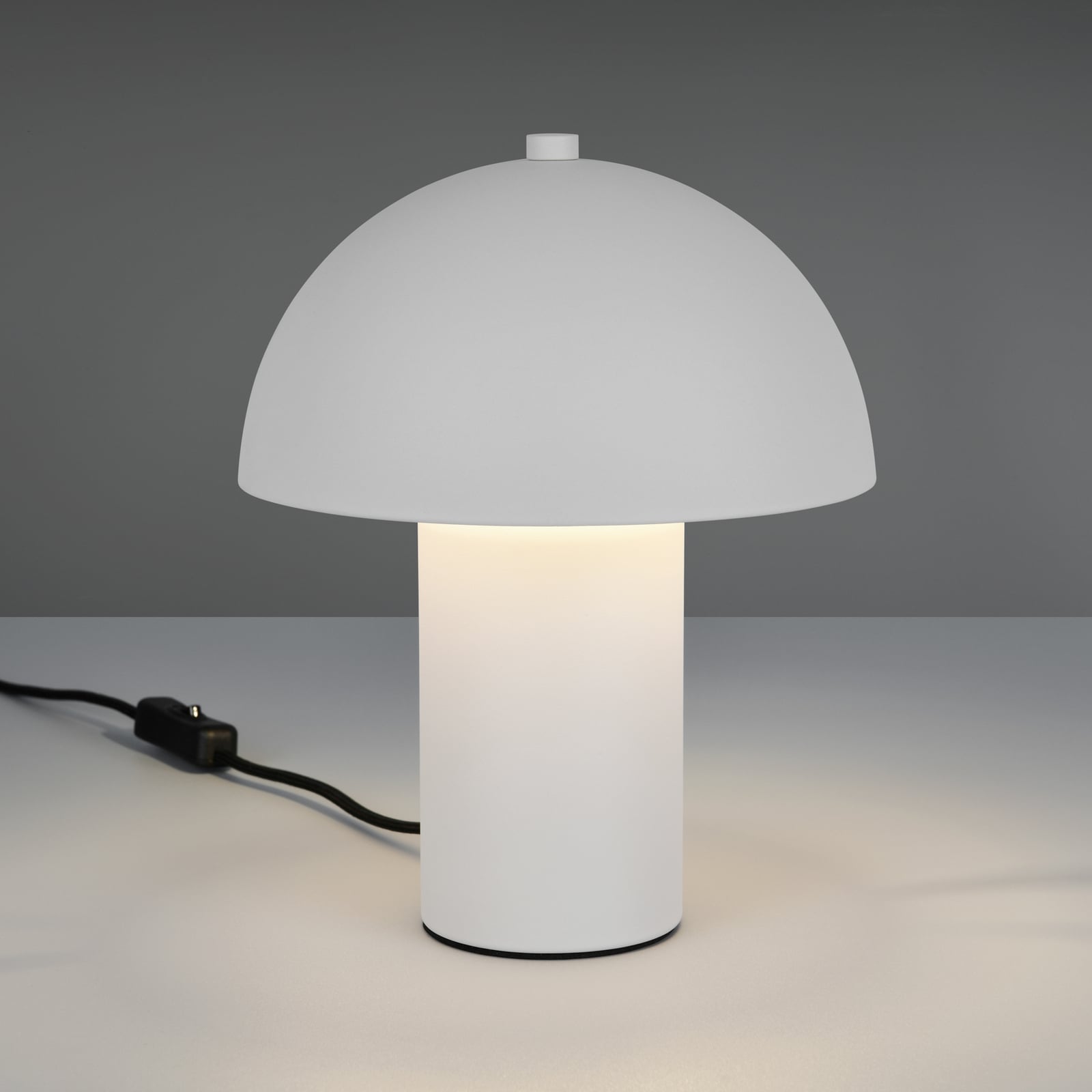 Bordlampe Enya, lysegrå, metall, høyde 25,5 cm, E14 Bordlampe Enya, lysegrå, metall, høyde 25,5 cm, E14